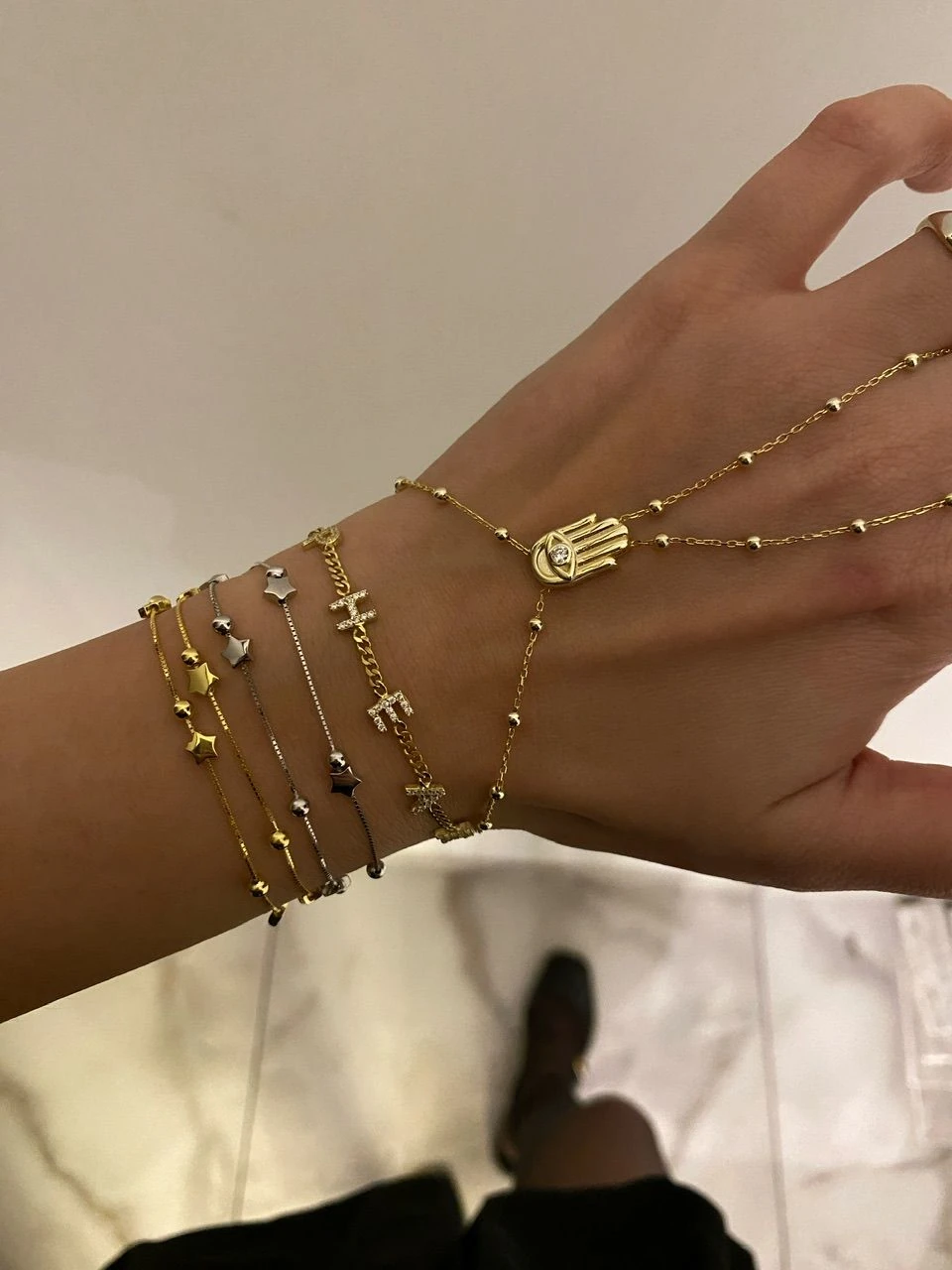 925 Gümüş | Star Girl Çift Sıra Zincir Bileklik