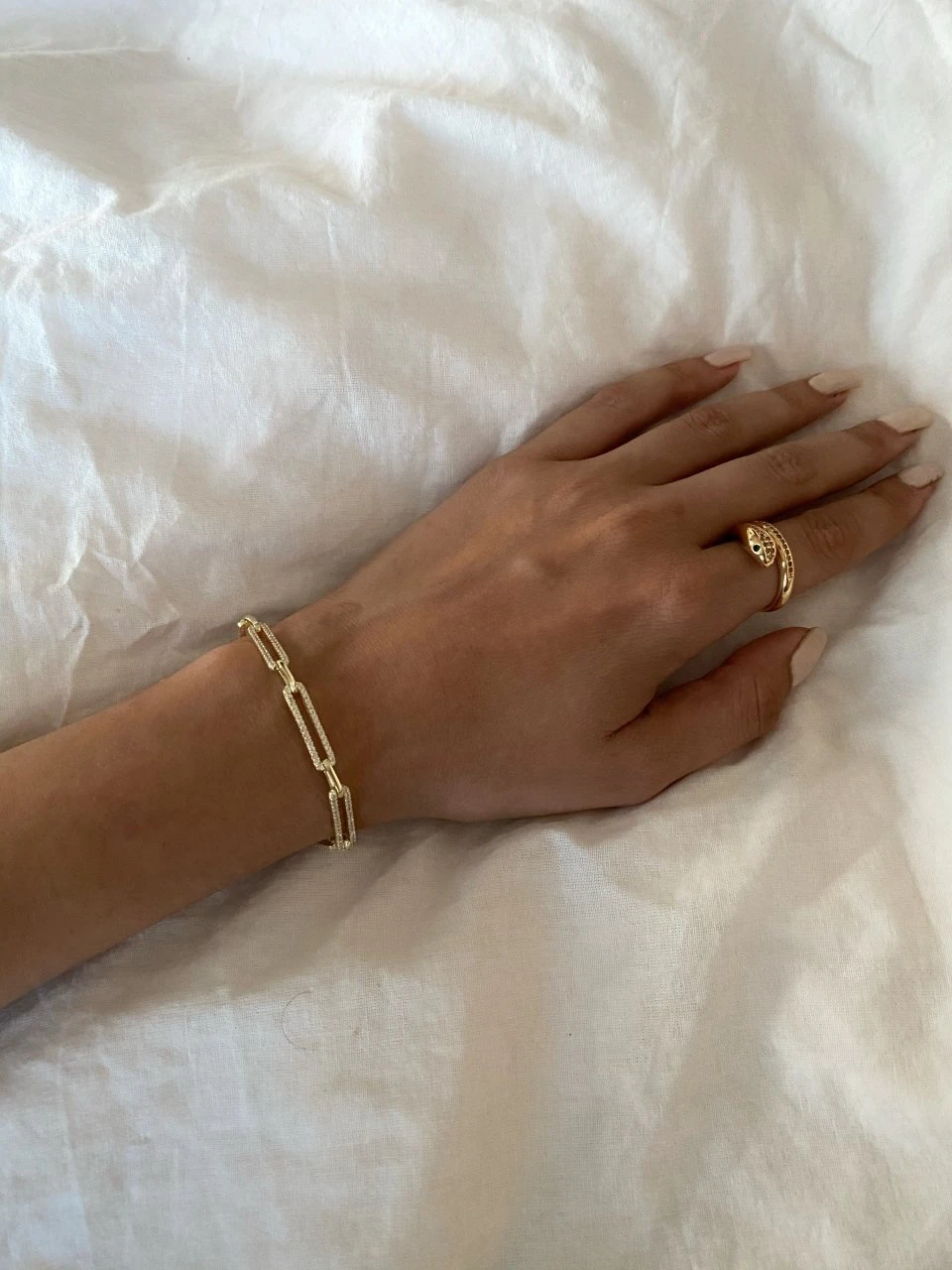 925 Gümüş | Taşlı Dikdörtgen Zincir Bileklik