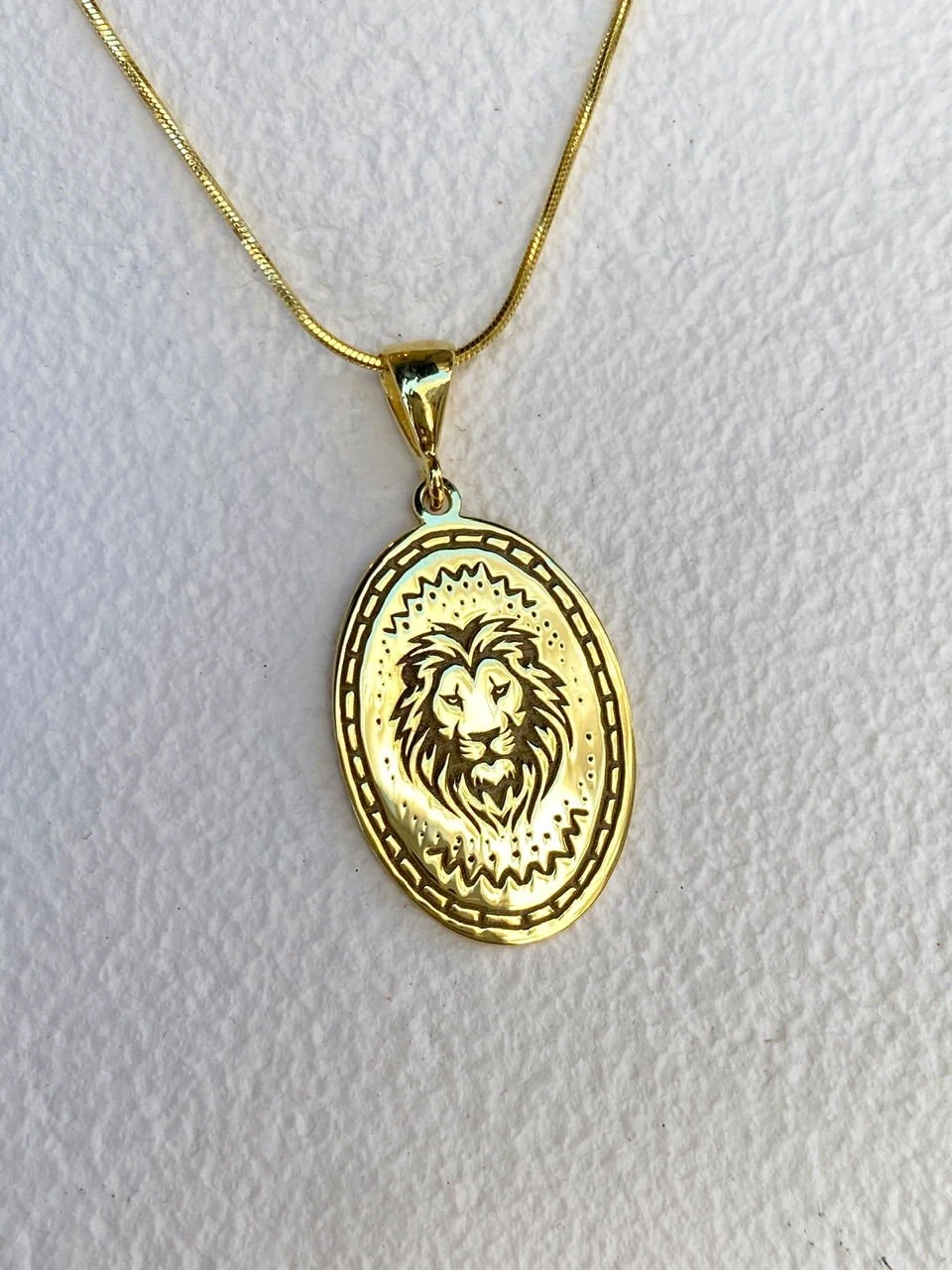925 Gümüş | PHEAR Özel Tasarım Unisex Aslan Figürlü Madalyon Kolye