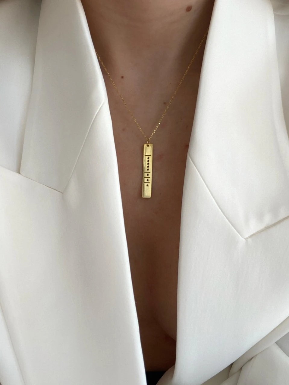 925 Gümüş | Mors Alfabeli Plaka Kolye