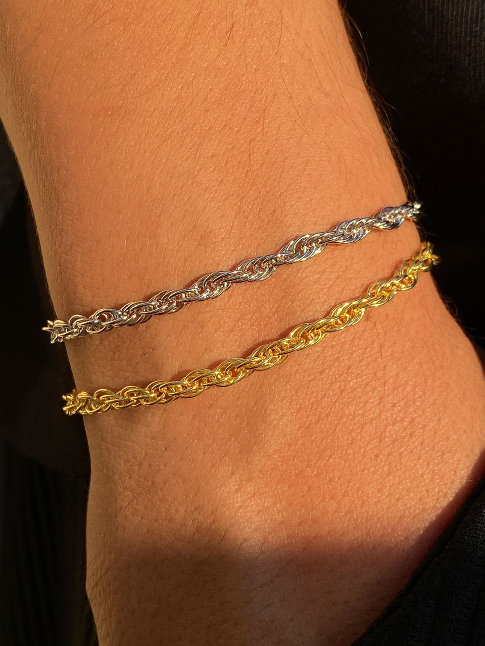 925 Gümüş | Unisex İç İçe Geçmiş Örme Zincir Bileklik