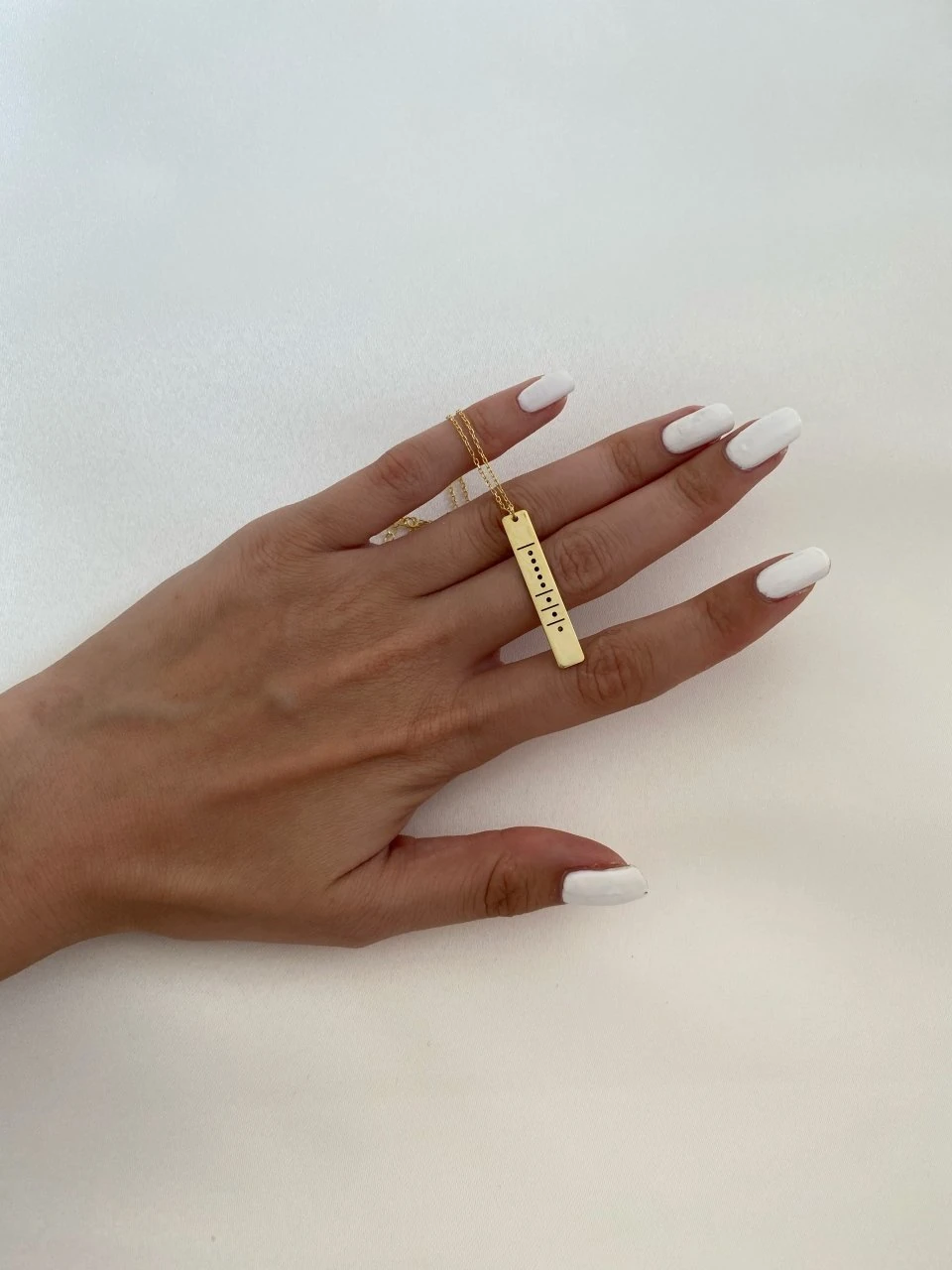 925 Gümüş | Mors Alfabeli Plaka Kolye