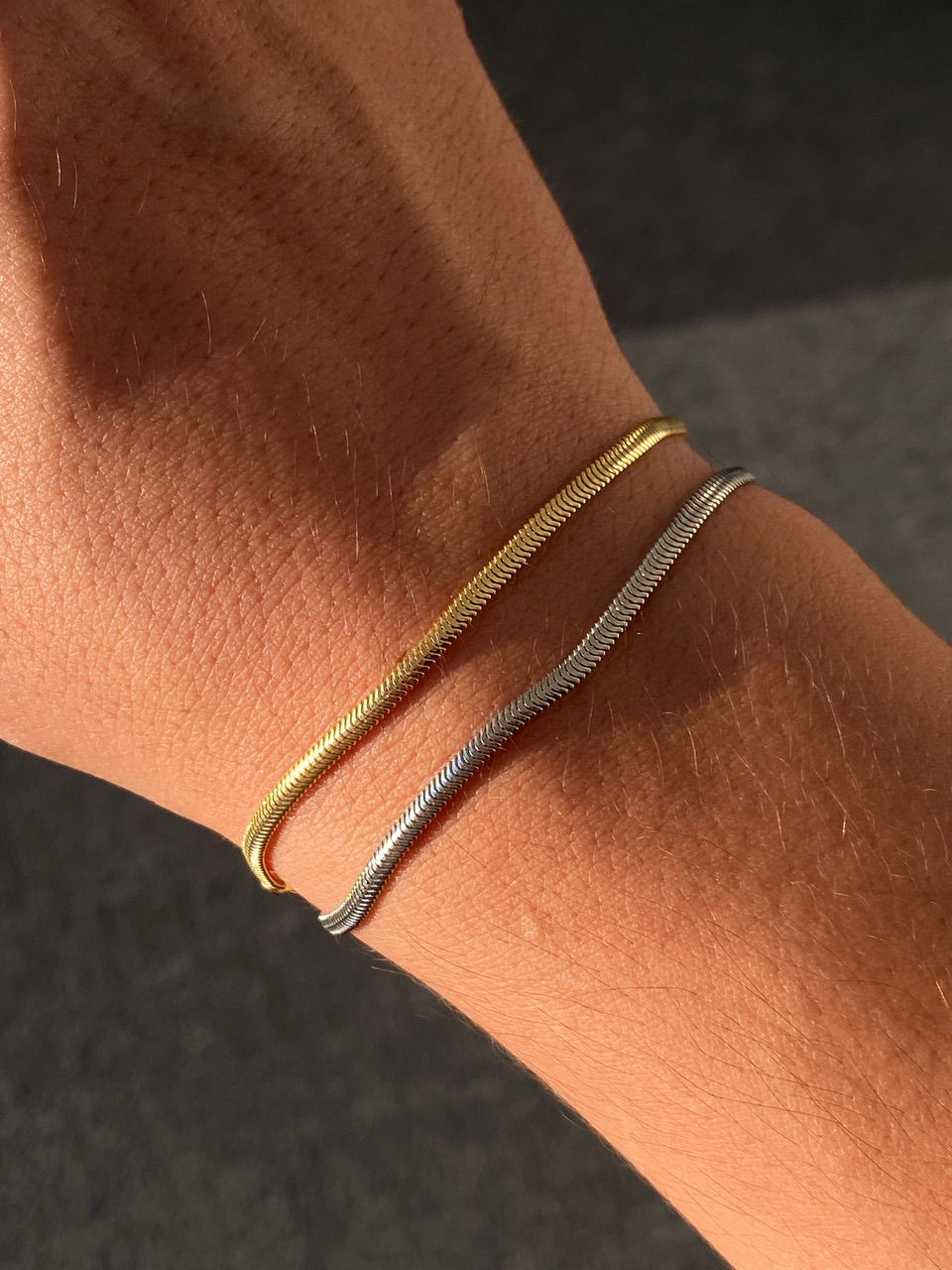 925 Gümüş | Unisex Balık Sırtı Zincir Bileklik