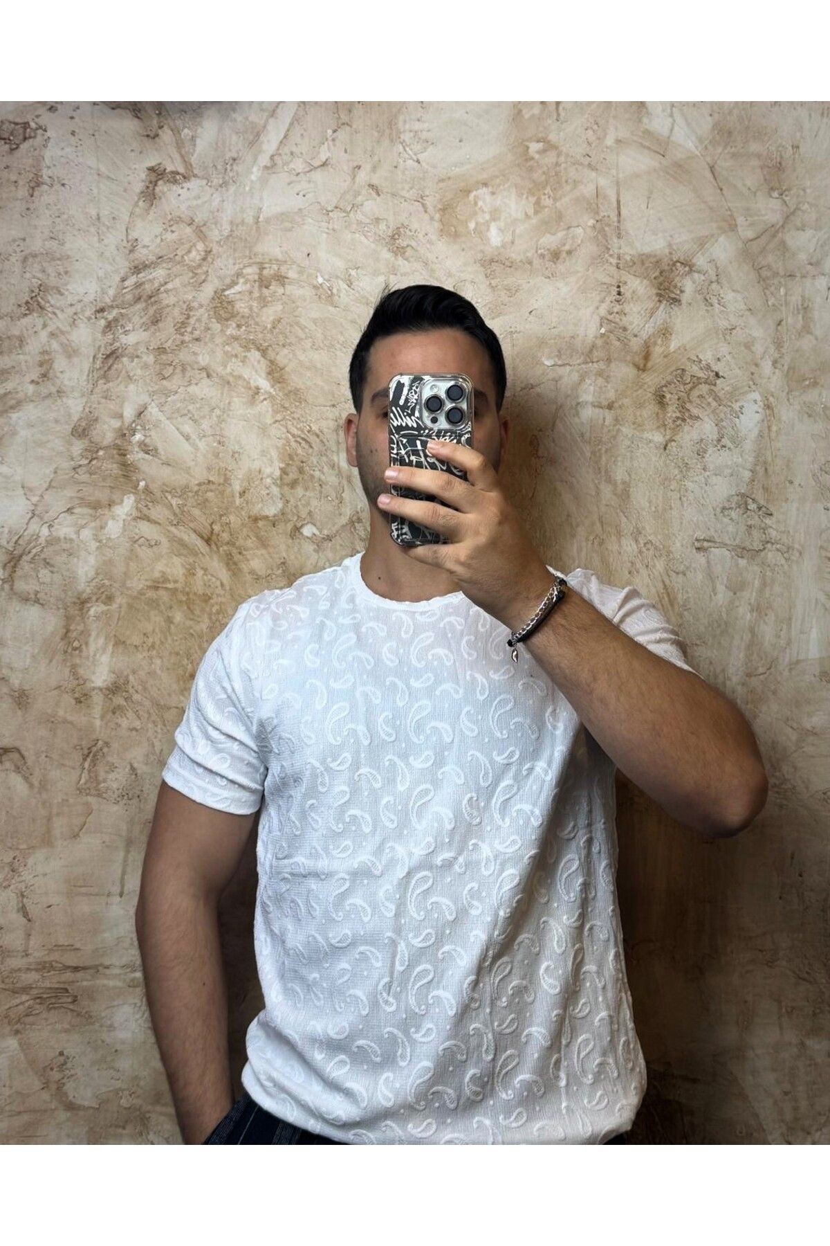 REGULAR ÖRME T-SHİRT - BEYAZ
