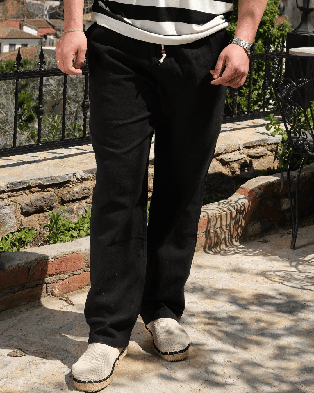 KETEN PANTOLON - SİYAH