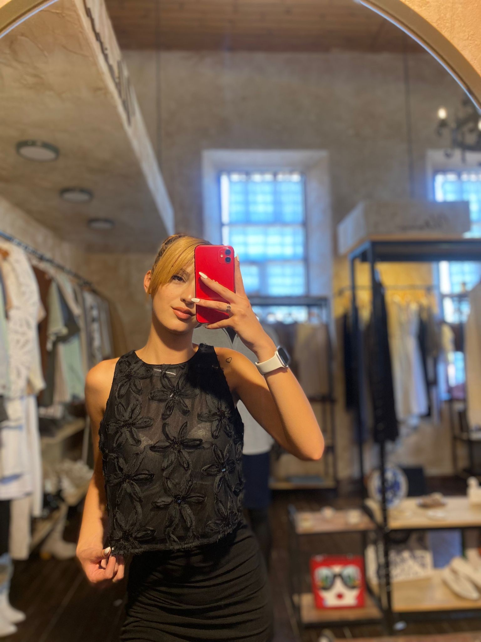 KABARTMALI ÇİÇEK DESEN BLUZ