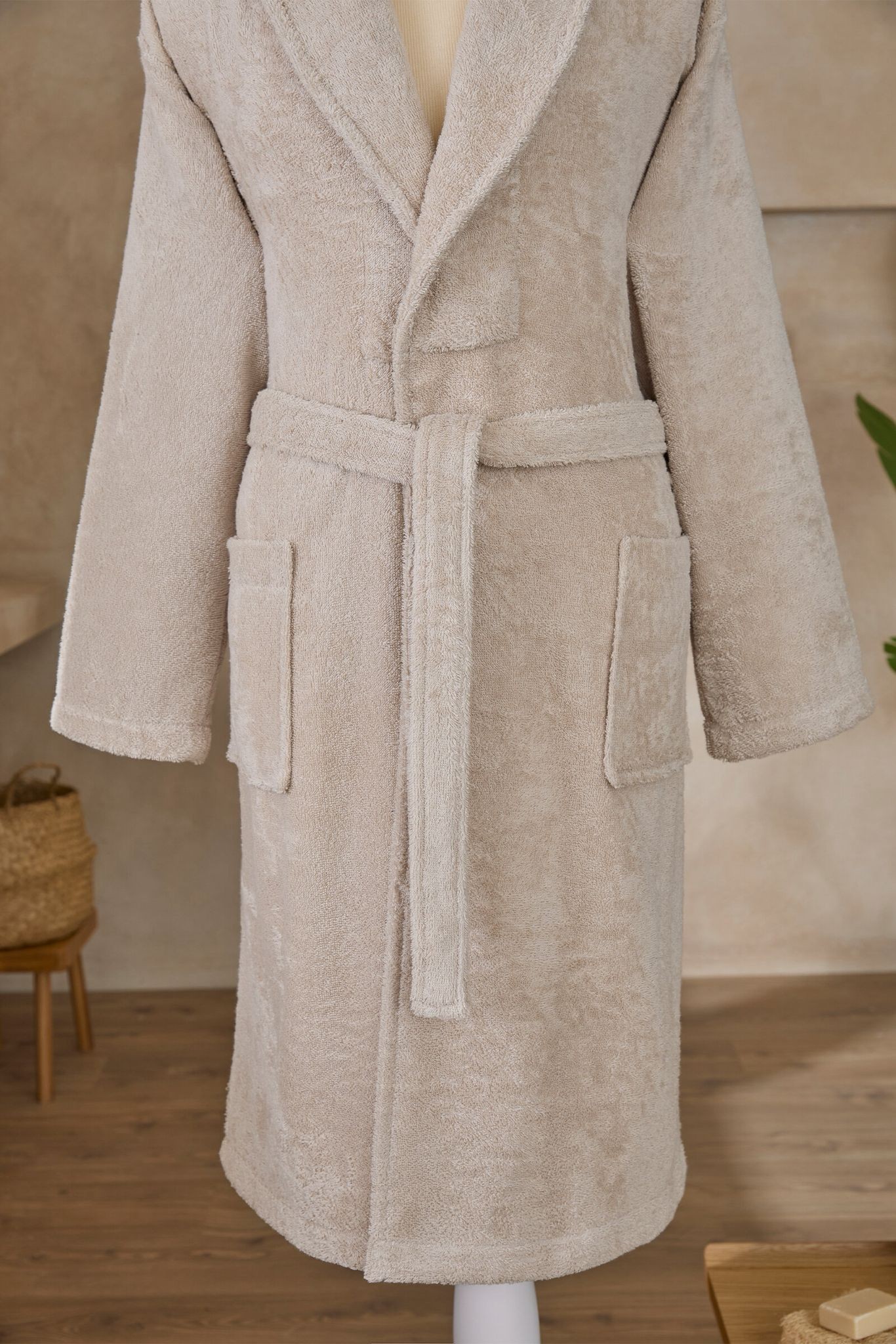 Colourist Unisex Bathrobe - Beige/Champagne