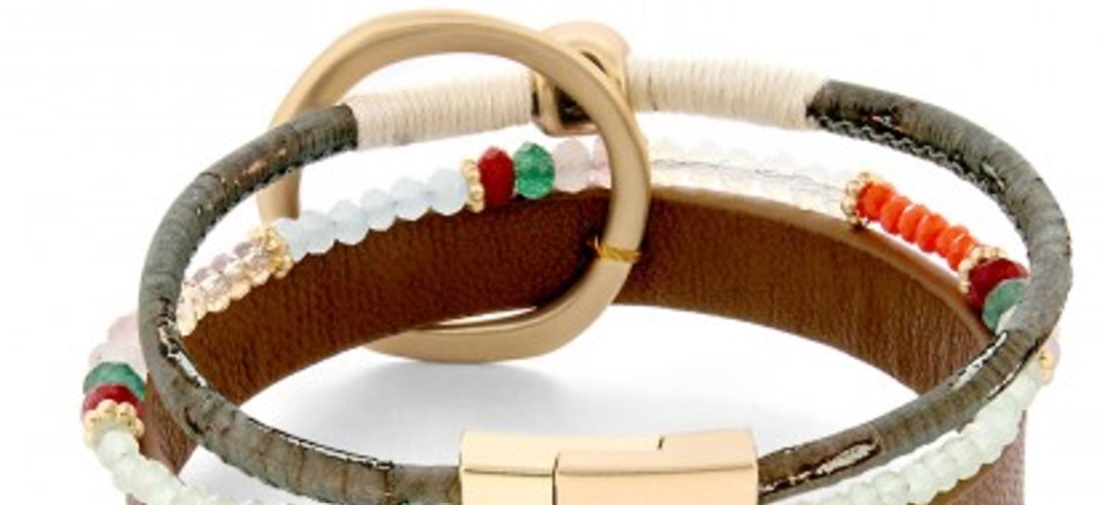 Luxe Glow Leather Gold Bracelet