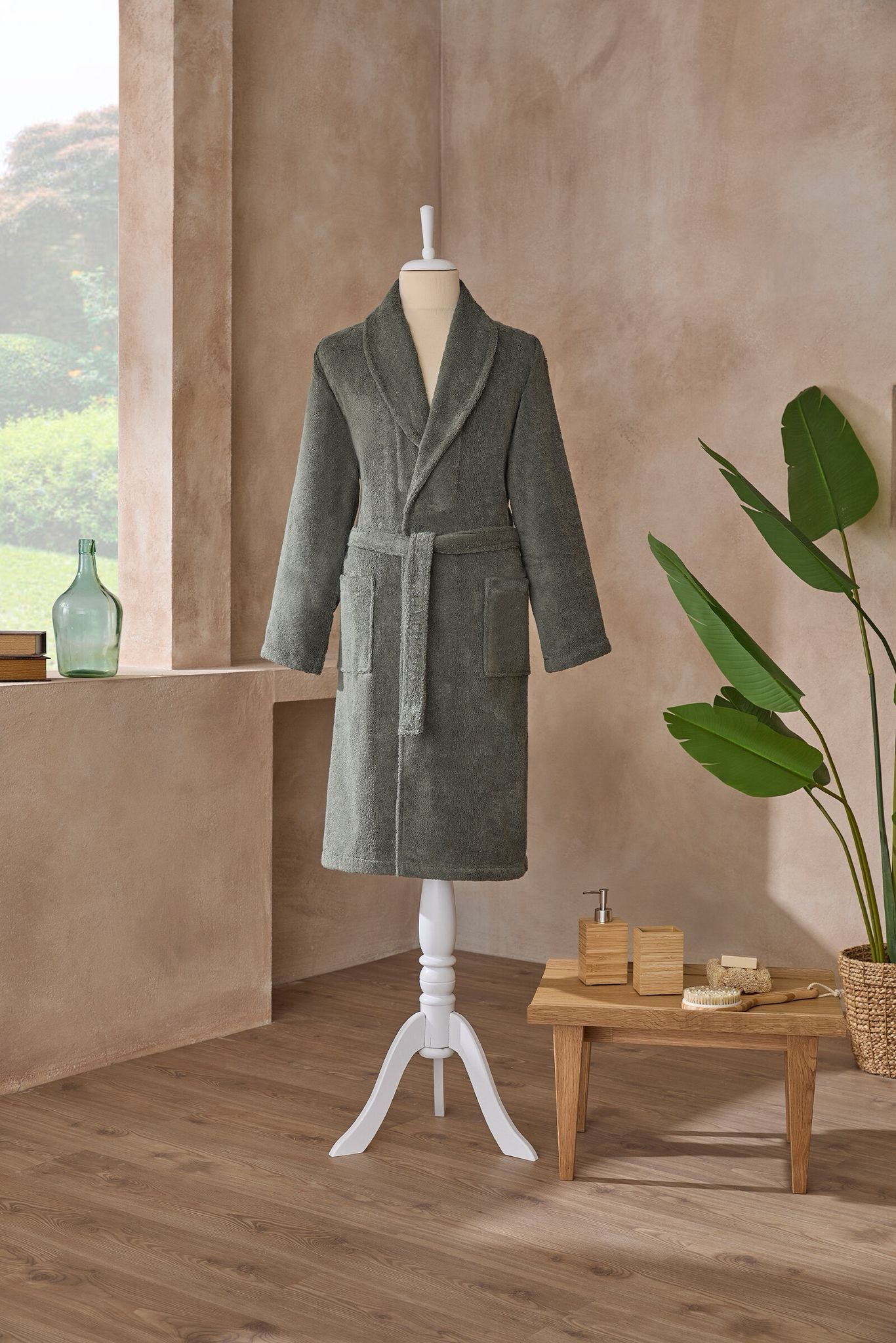 Colourist Unisex Bathrobe - Dark Green