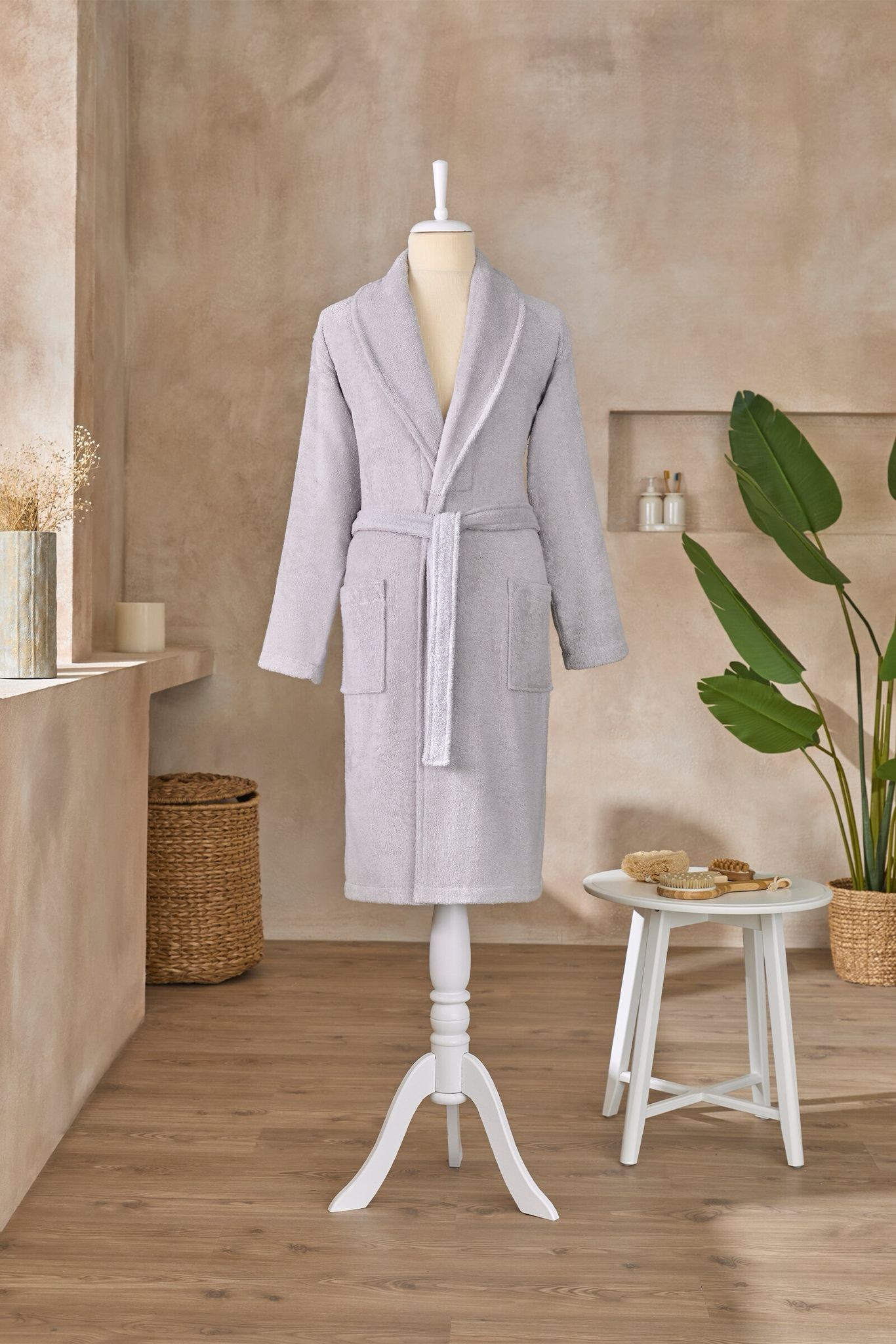 Colourist Unisex Bathrobe -Grey