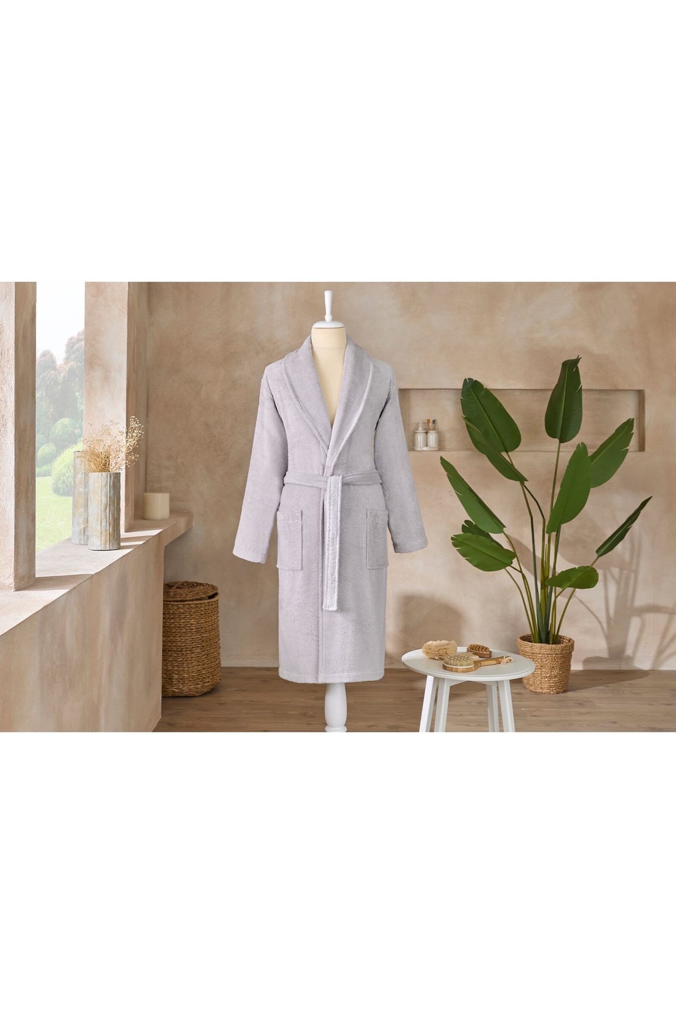 Colourist Unisex Bathrobe -Grey