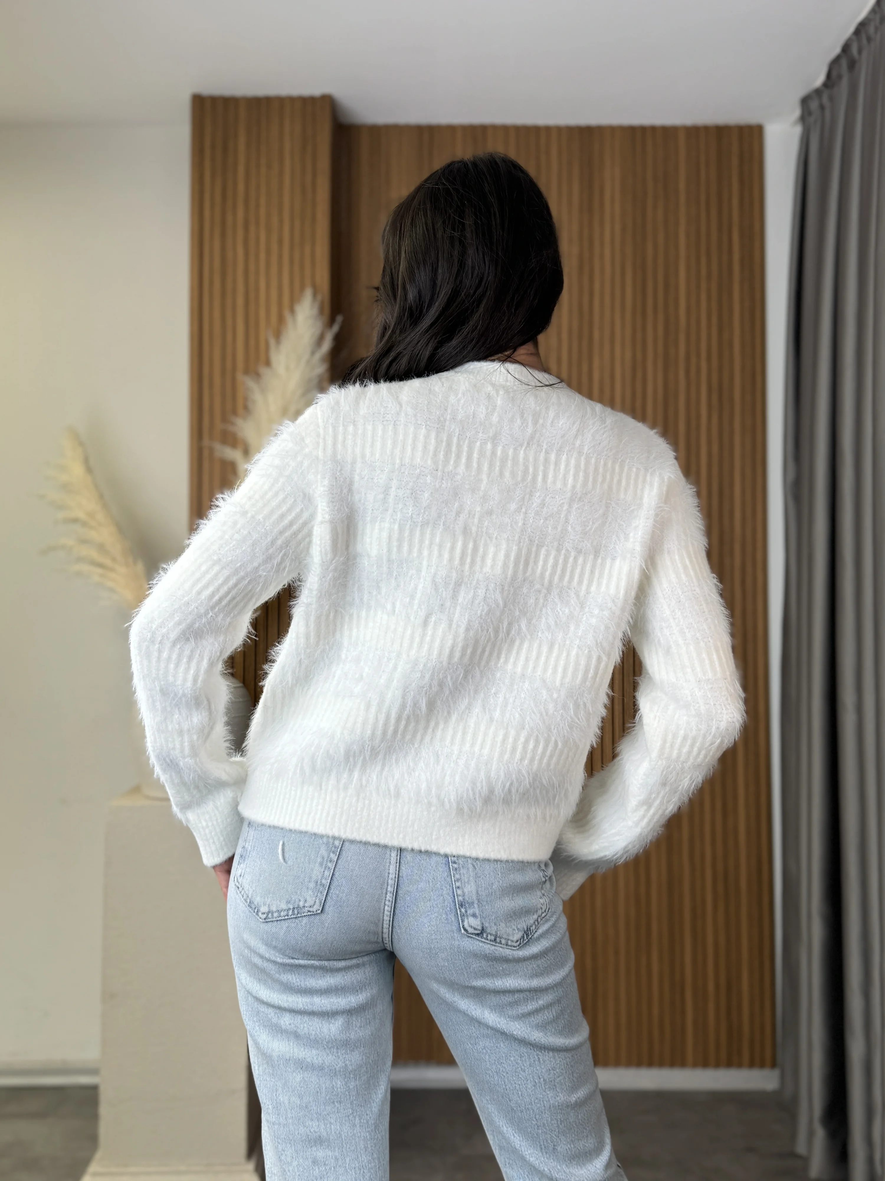 Gold Düğmeli Triko Hırka