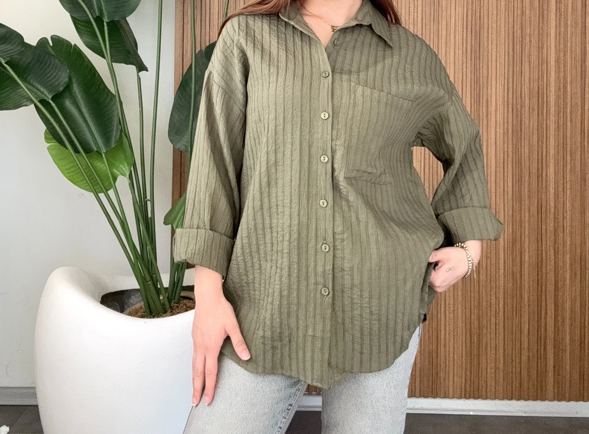 Çizgili Salaş Gömlek