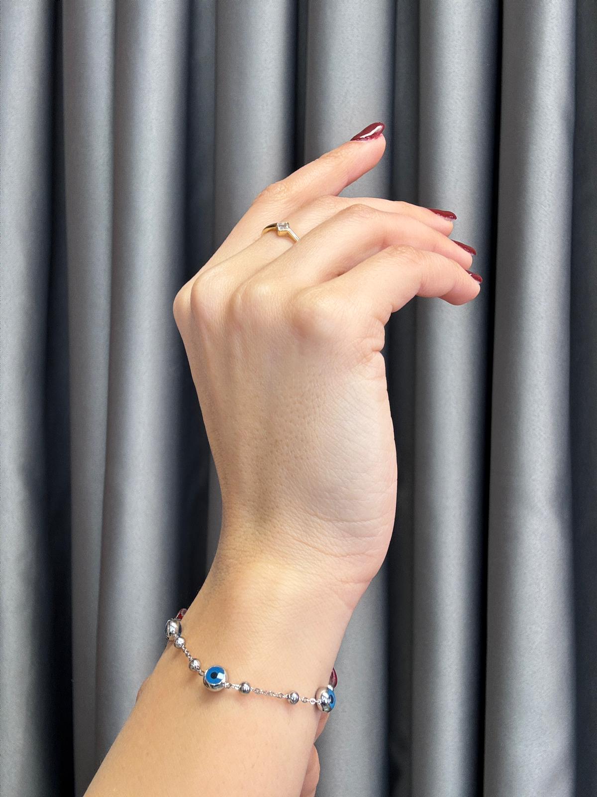 Gümüş Nazar Boncuk Bileklik