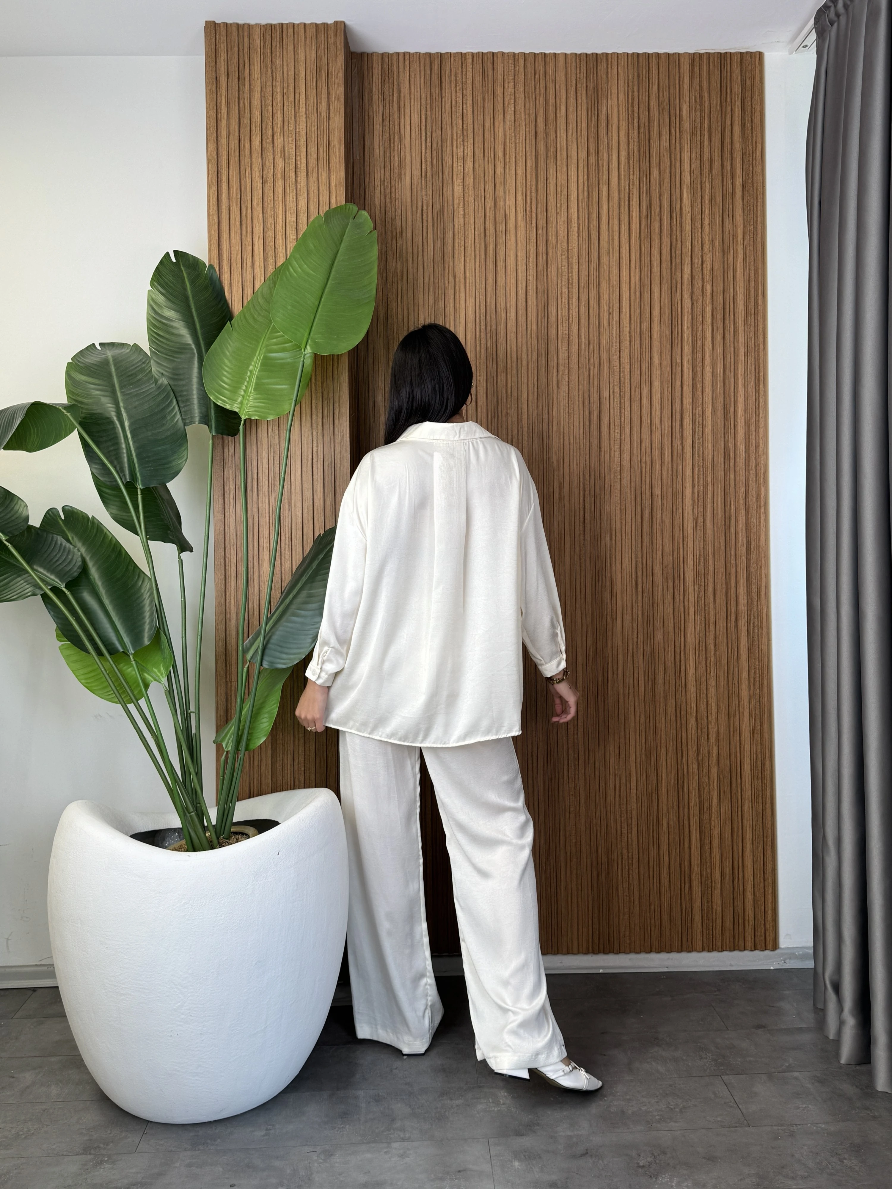 Saten Gömlek-Palazzo Takım