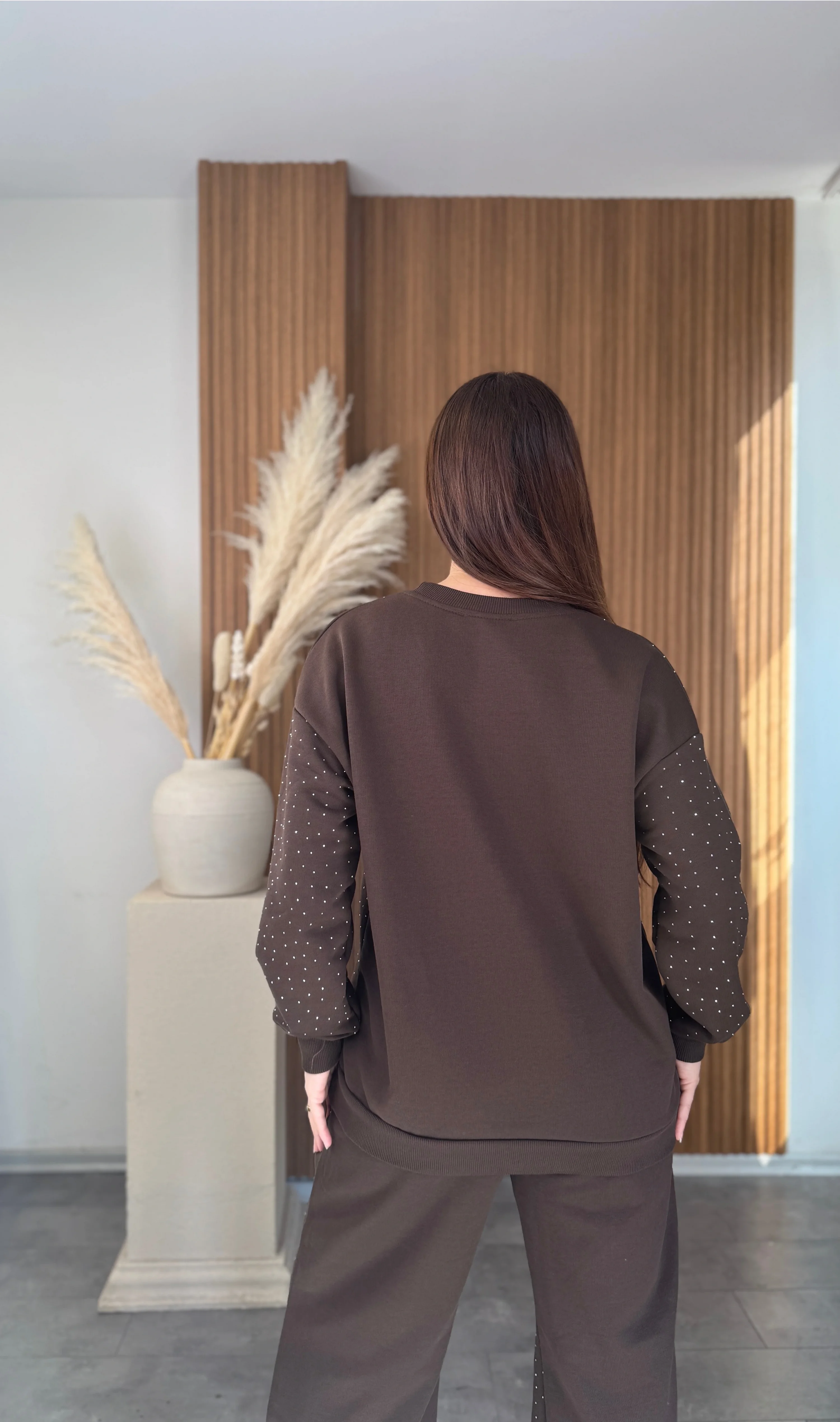 Üç İplik Şardonlu Serpme Taşlı Takım