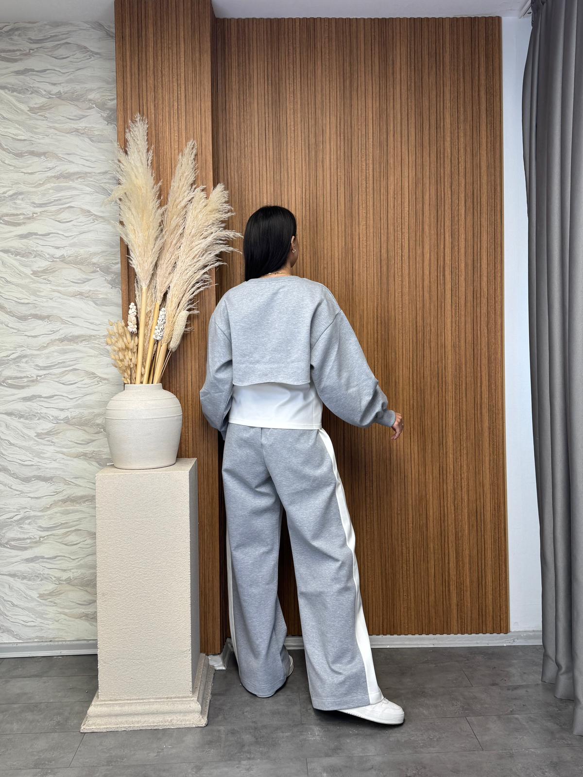 Ön Asimetrik Sweatshirt Takım