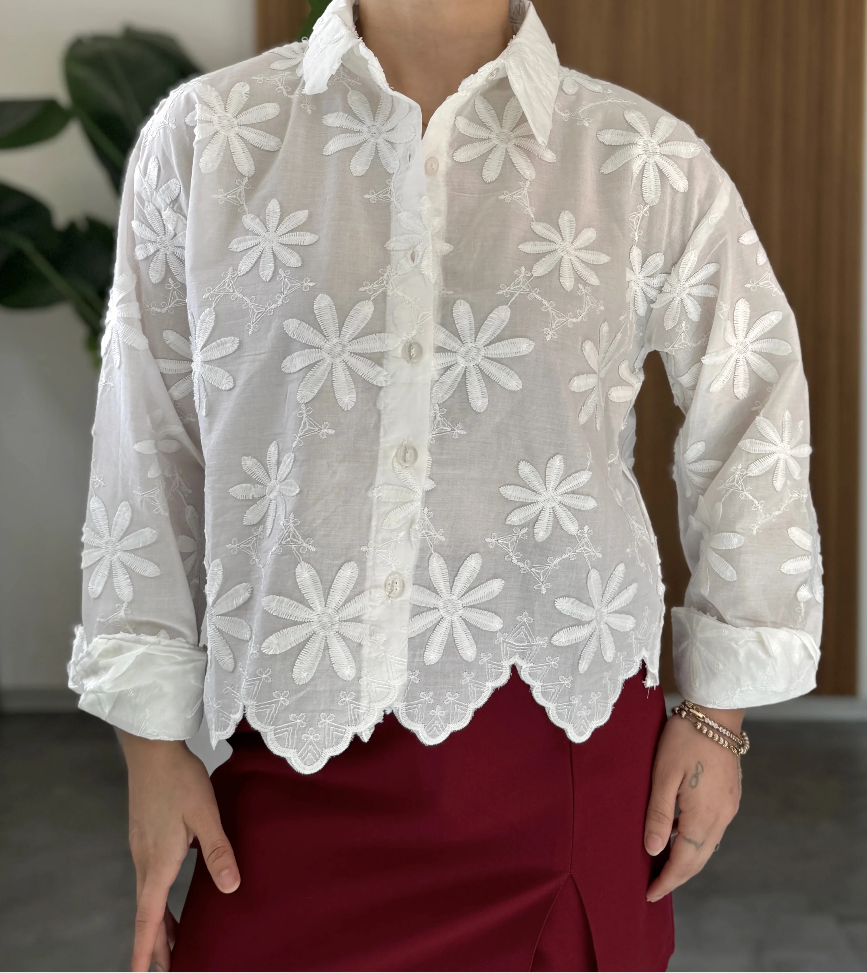 Nakışlı Kısa Gömlek