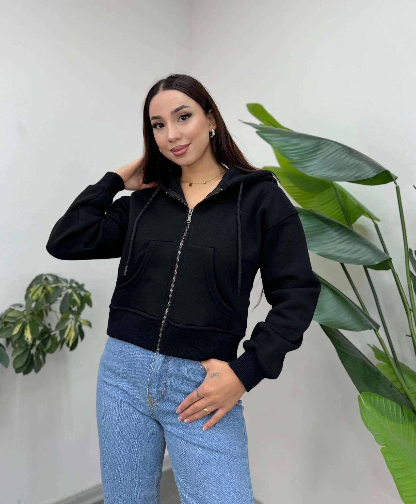 Kısa Fermuarlı Hırka