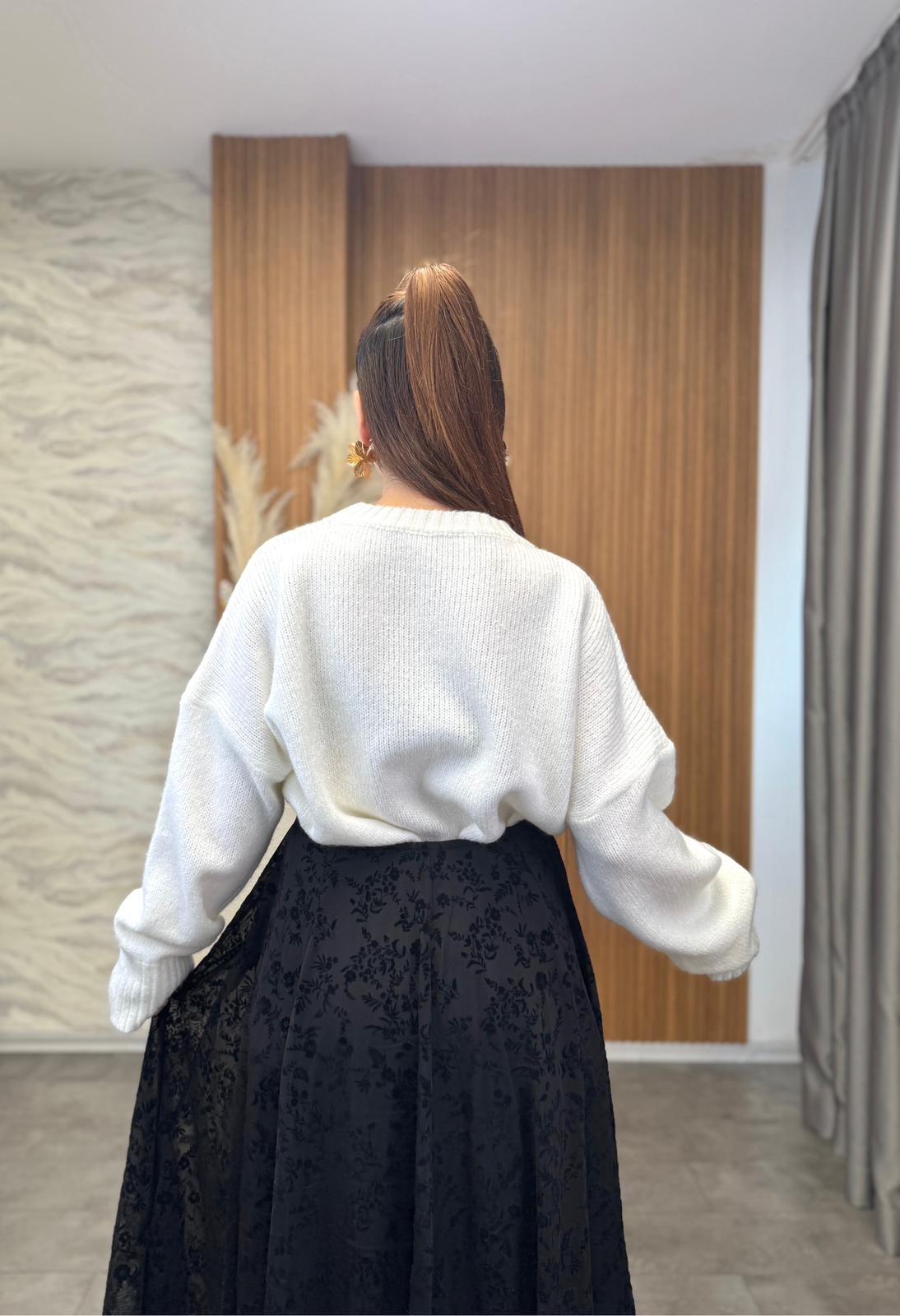 Asimetrik Floklu Etek 