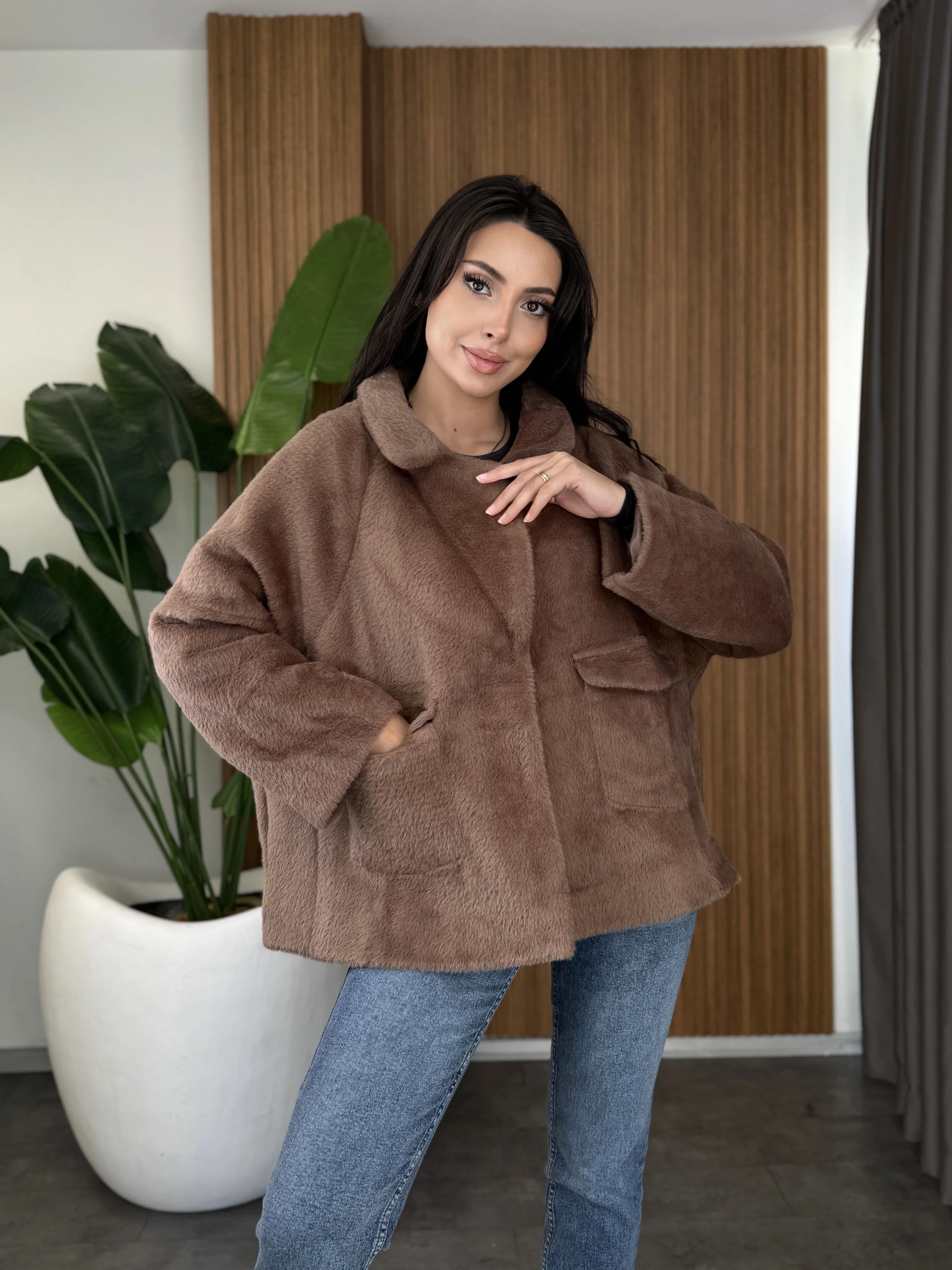 Oversize Peluş Ceket