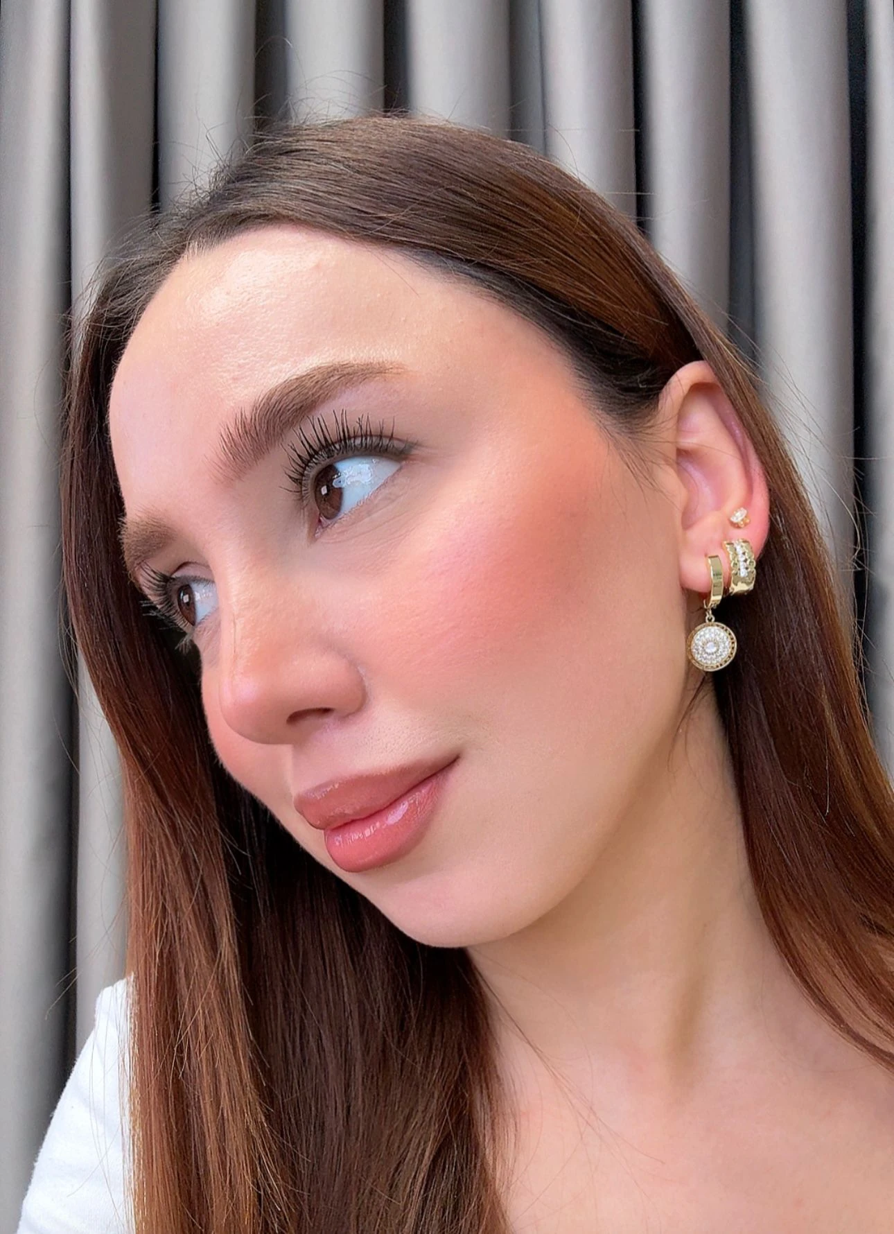 3'lü Taş Detaylı Set Küpe 