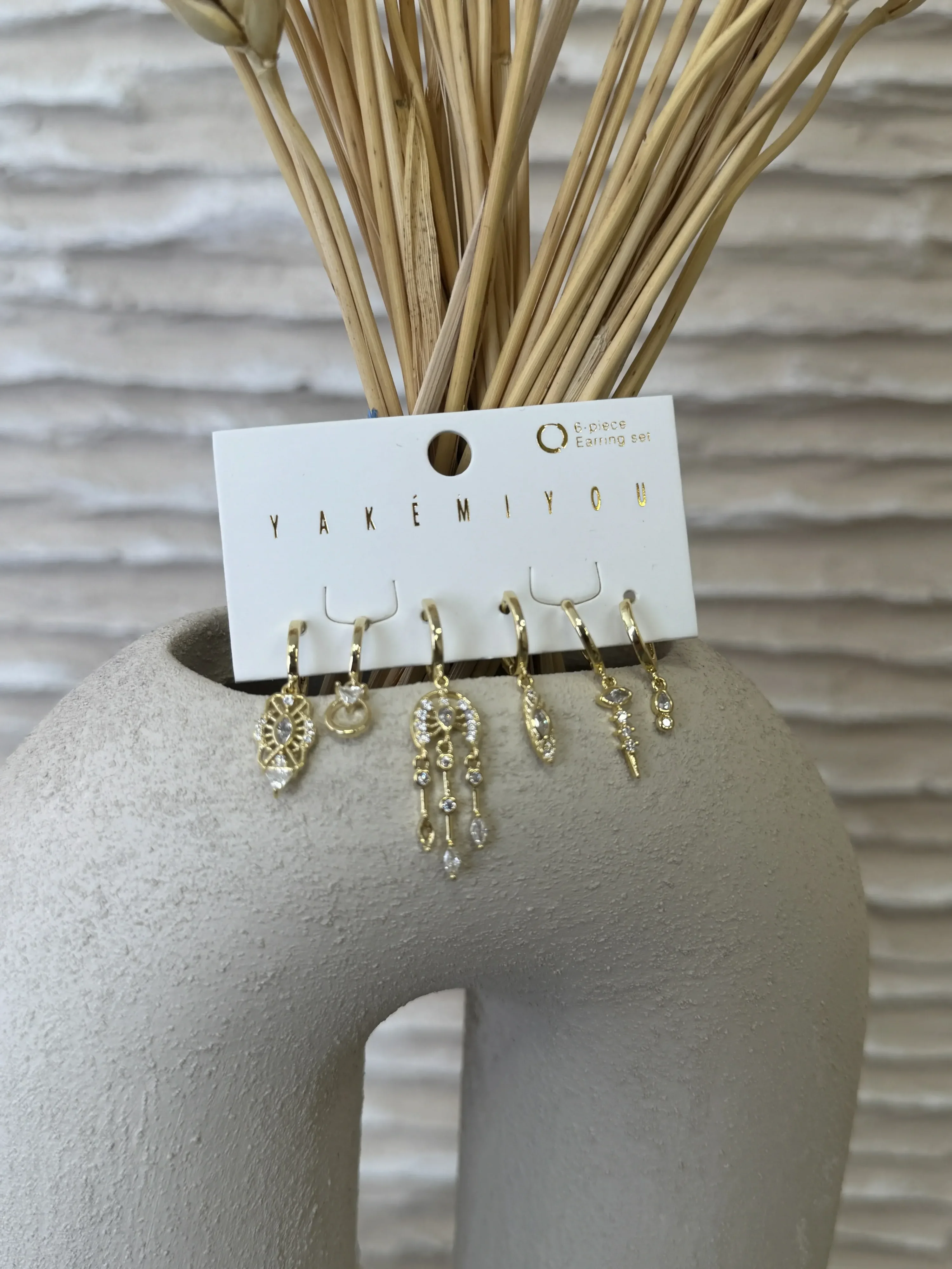 6’lı Gold Küpe Seti