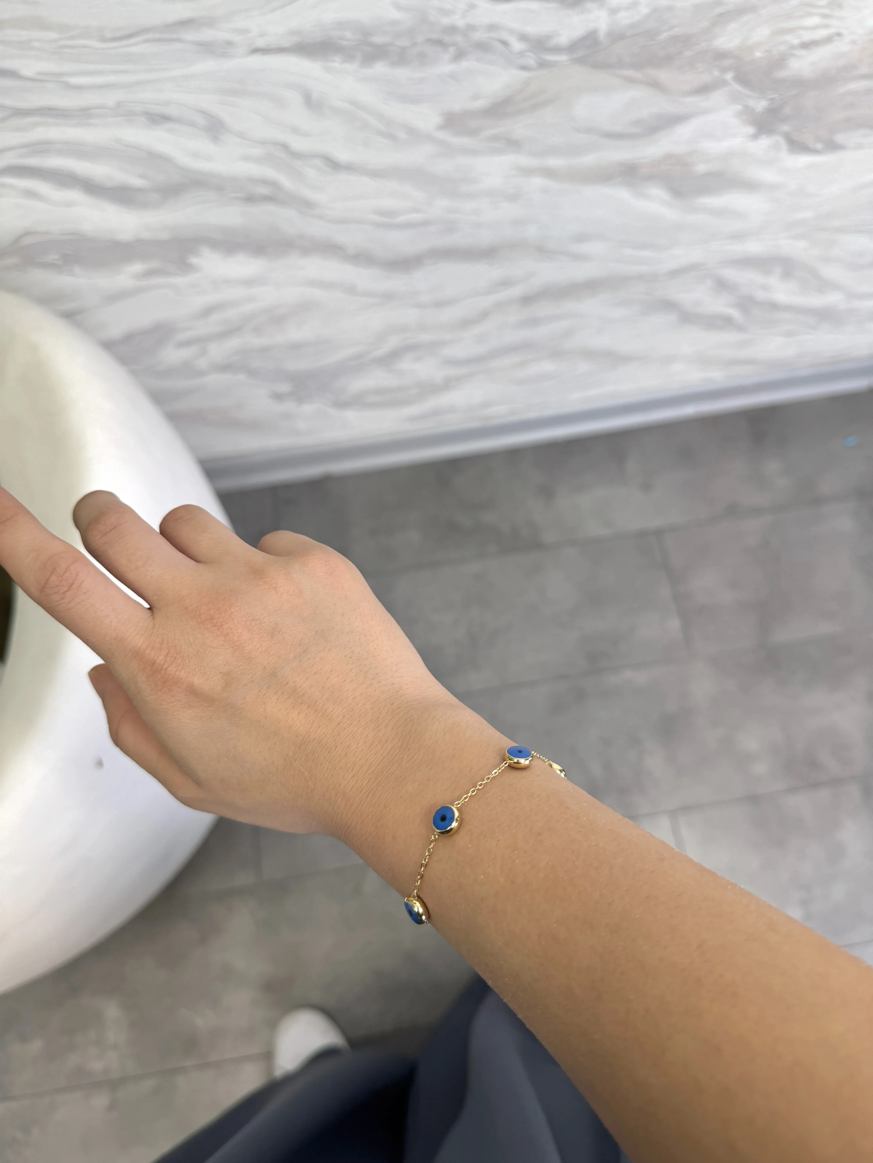 Nazar Boncuklu Gold Bileklik