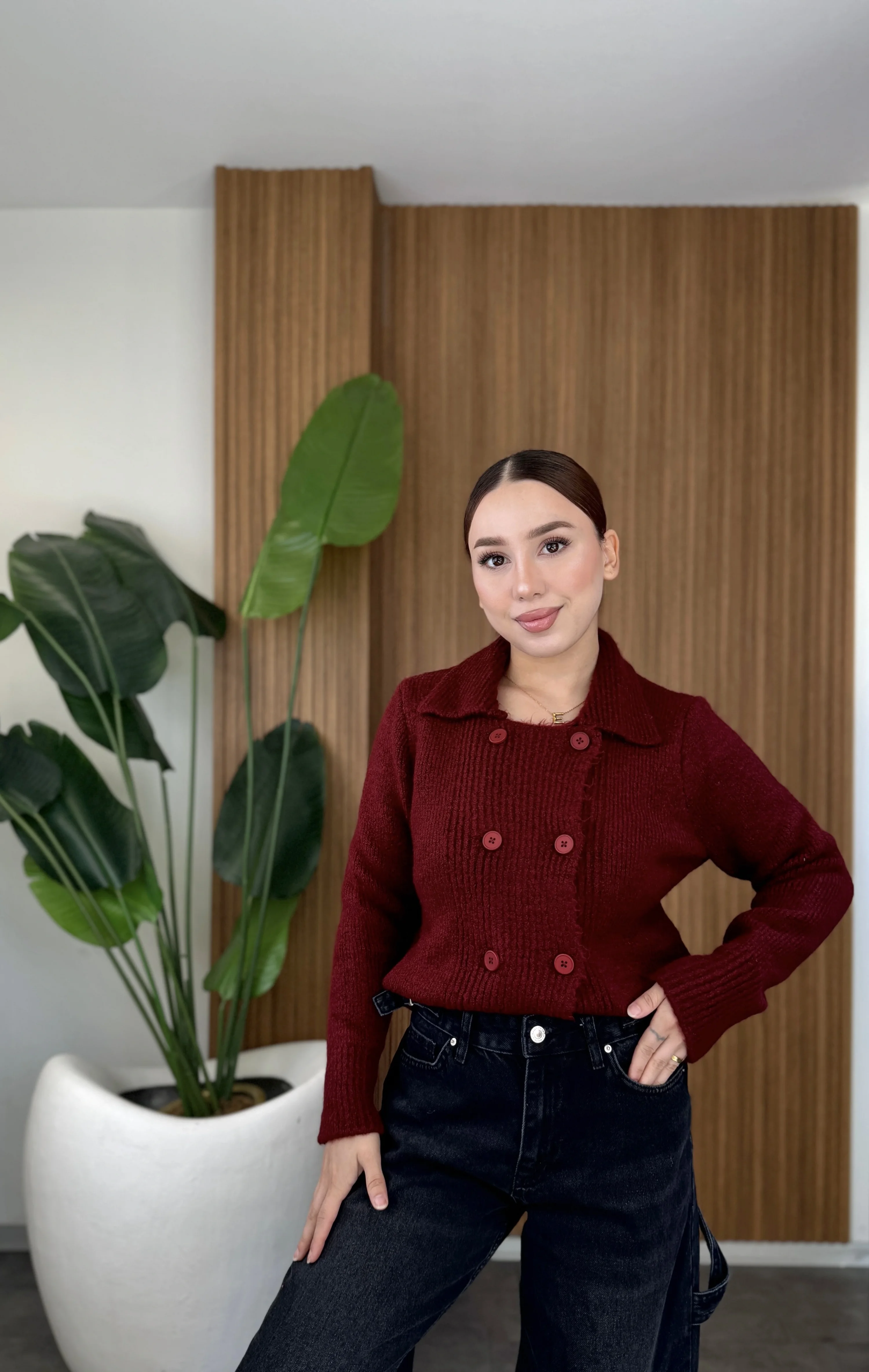 Düğme Detaylı Hırka