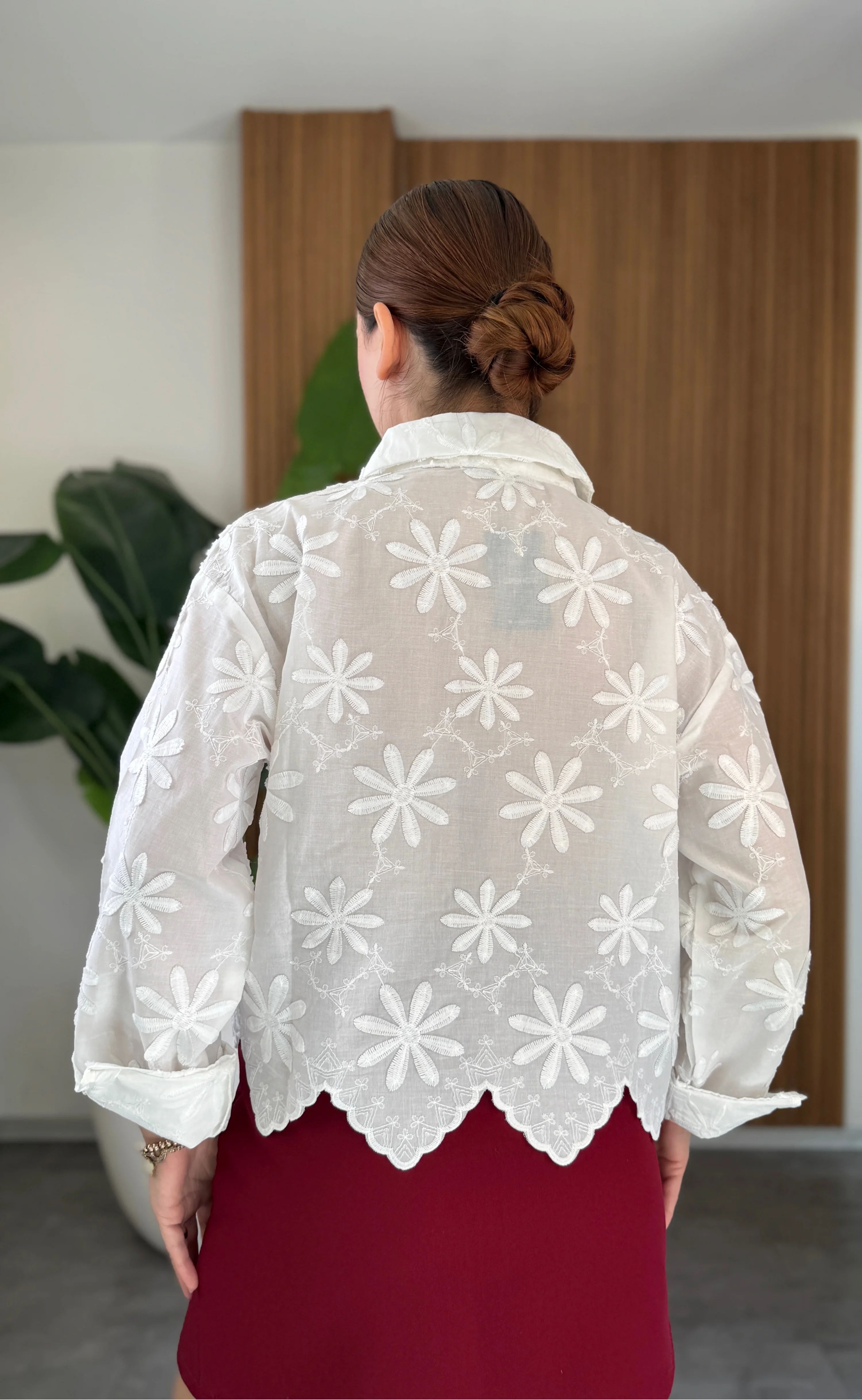 Nakışlı Kısa Gömlek