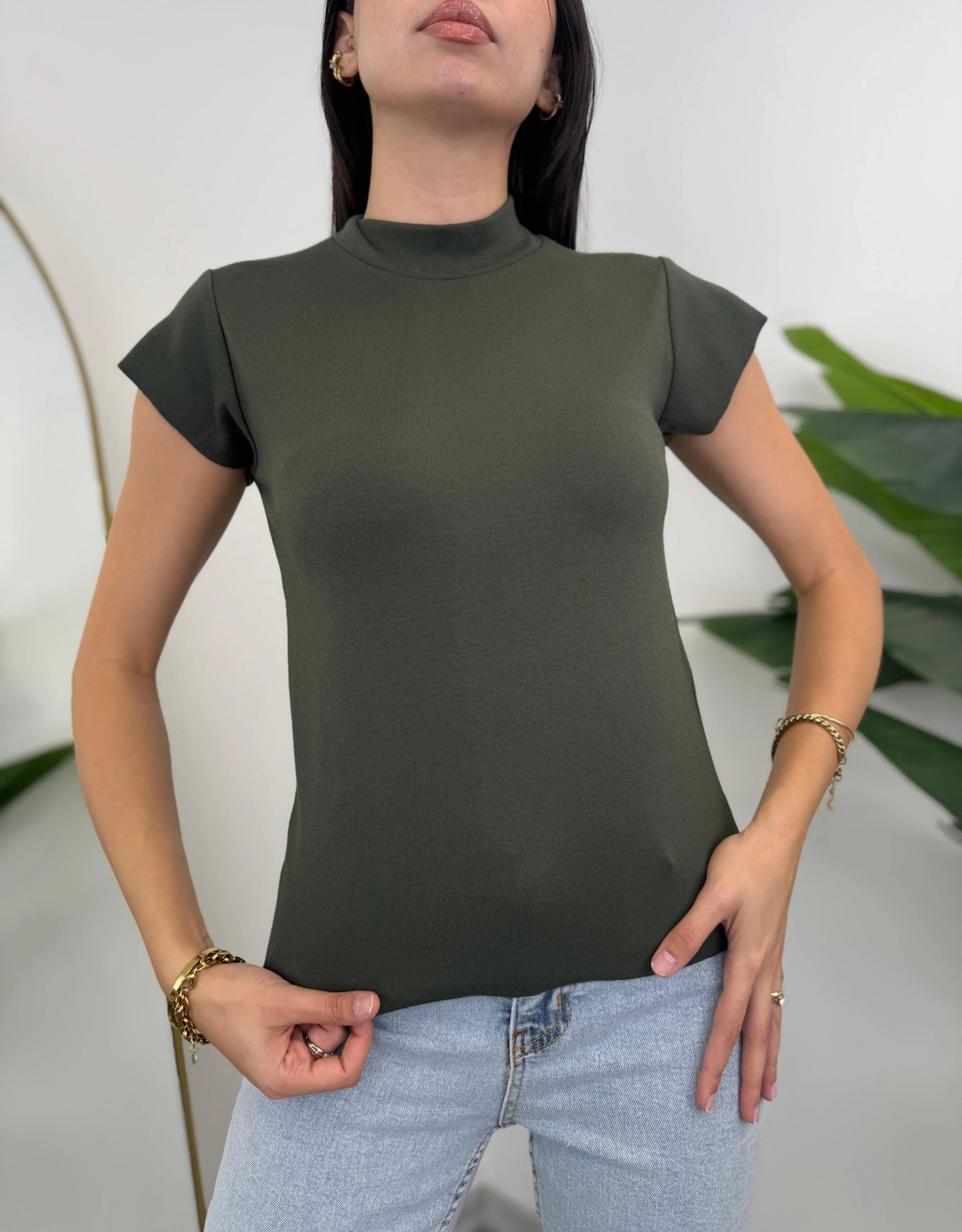 Dik Yaka Düşük Kol Body