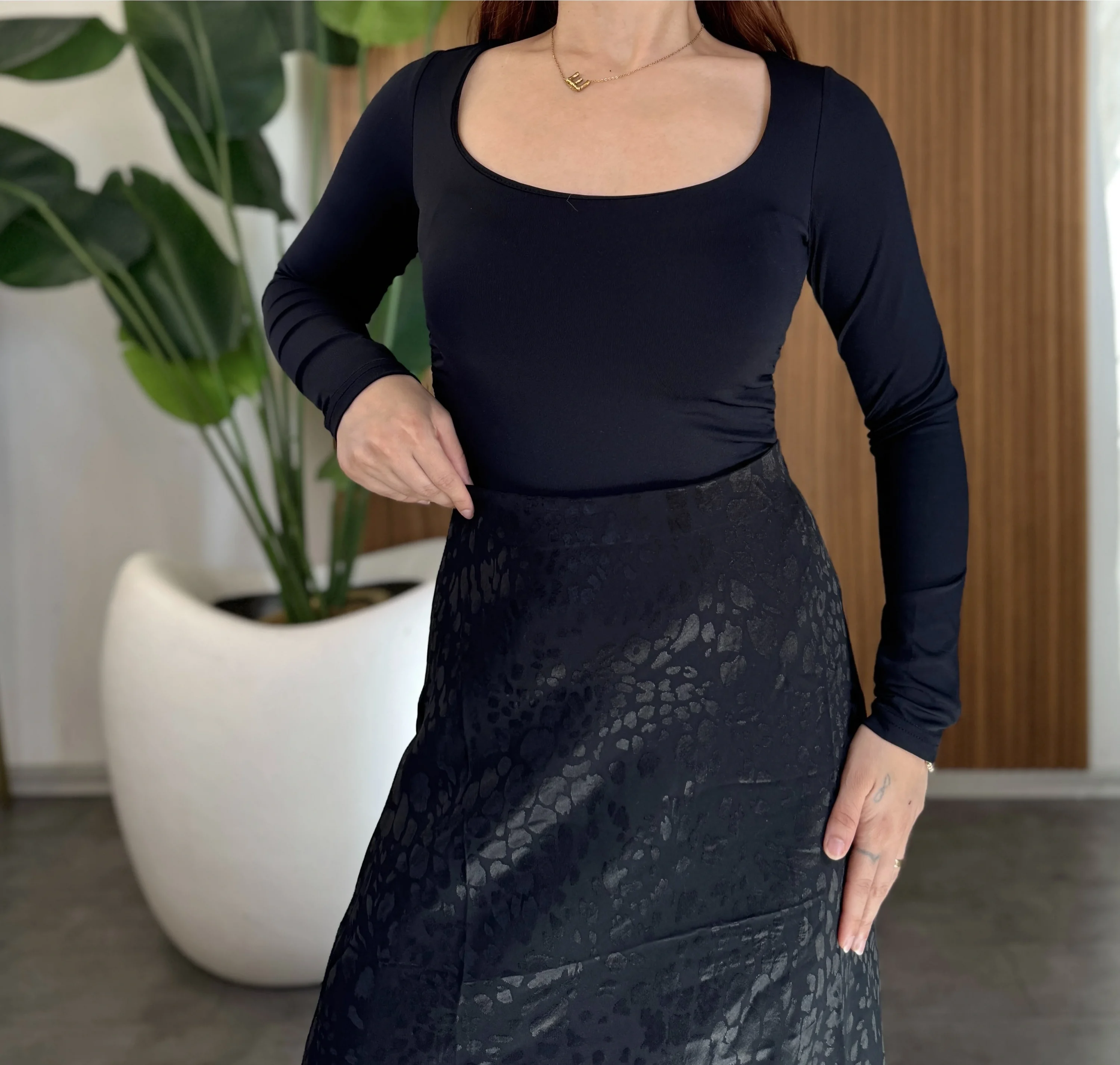 Leopar Desenli Saten Etek