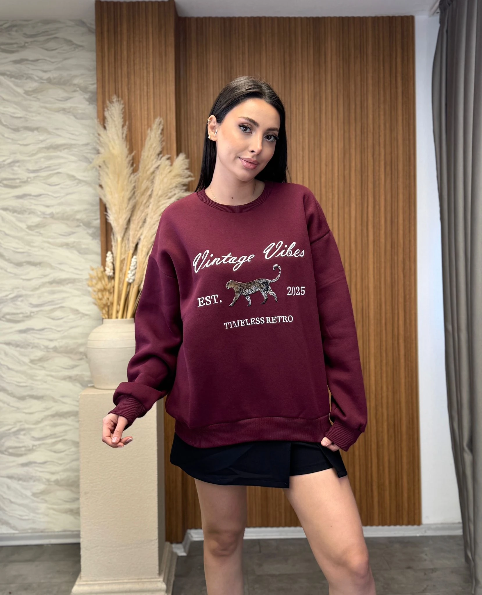 Leopar Desenli Sweatshirt