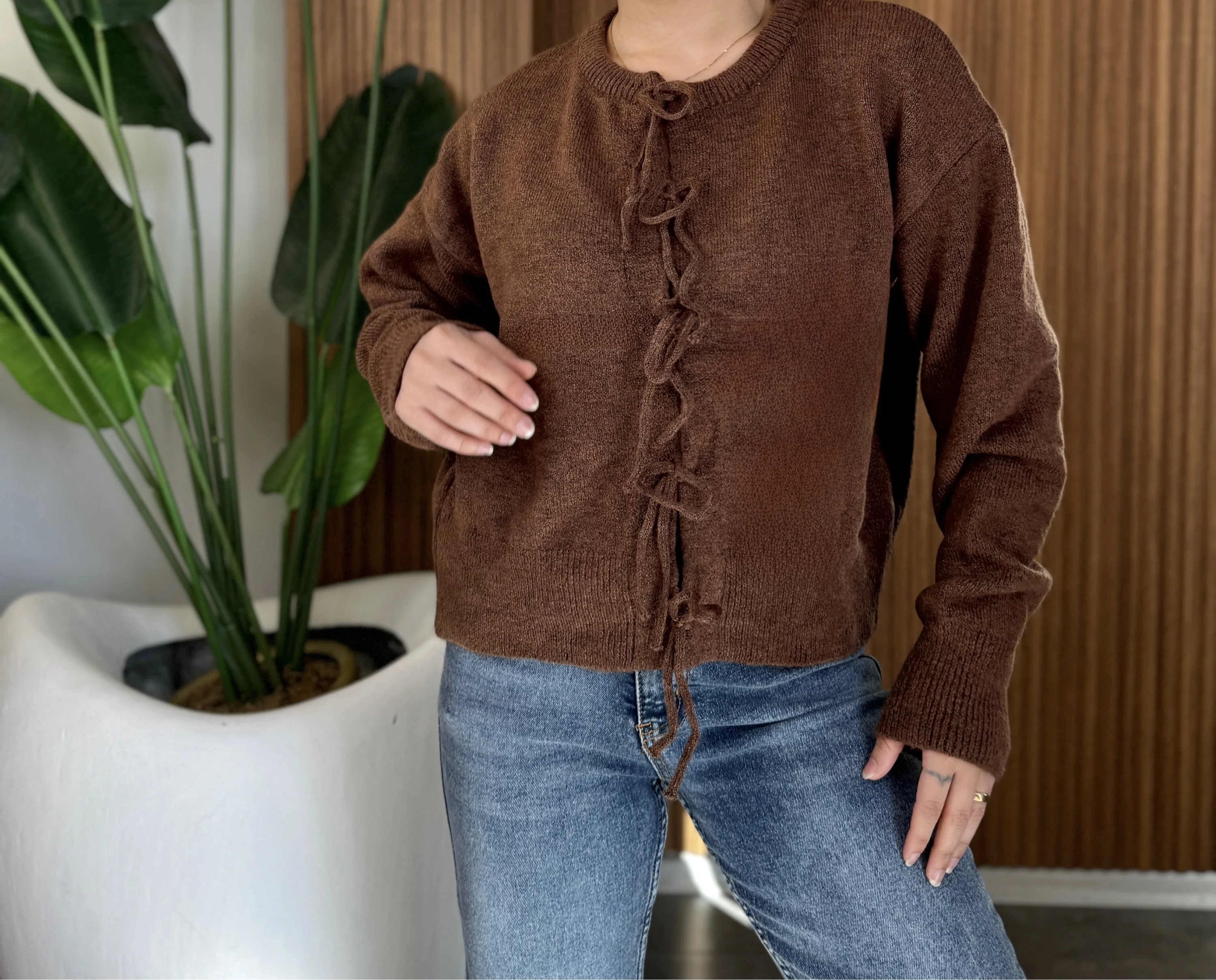 Tiftik Bağcıklı Hırka