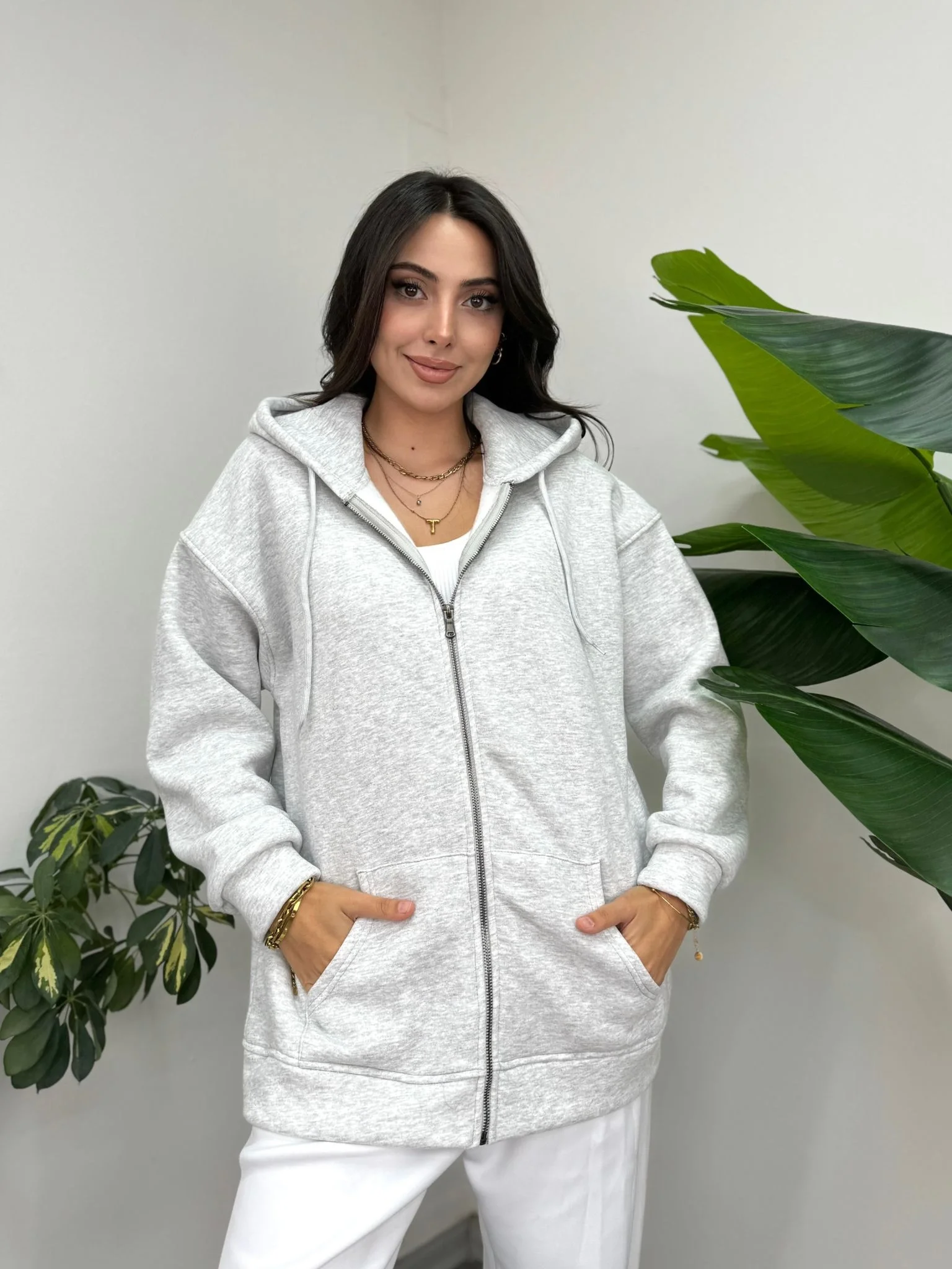 Üçiplik Fermuarlı Hırka