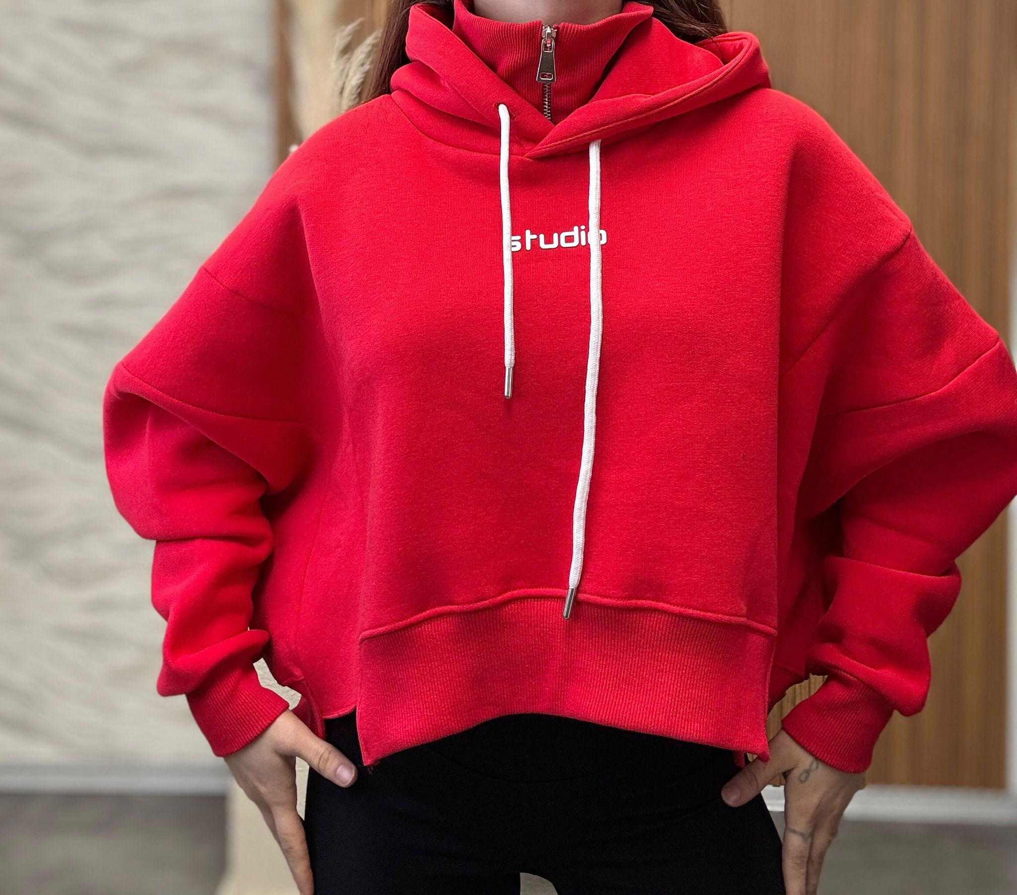 Baskılı Kapüşonlu Sweat