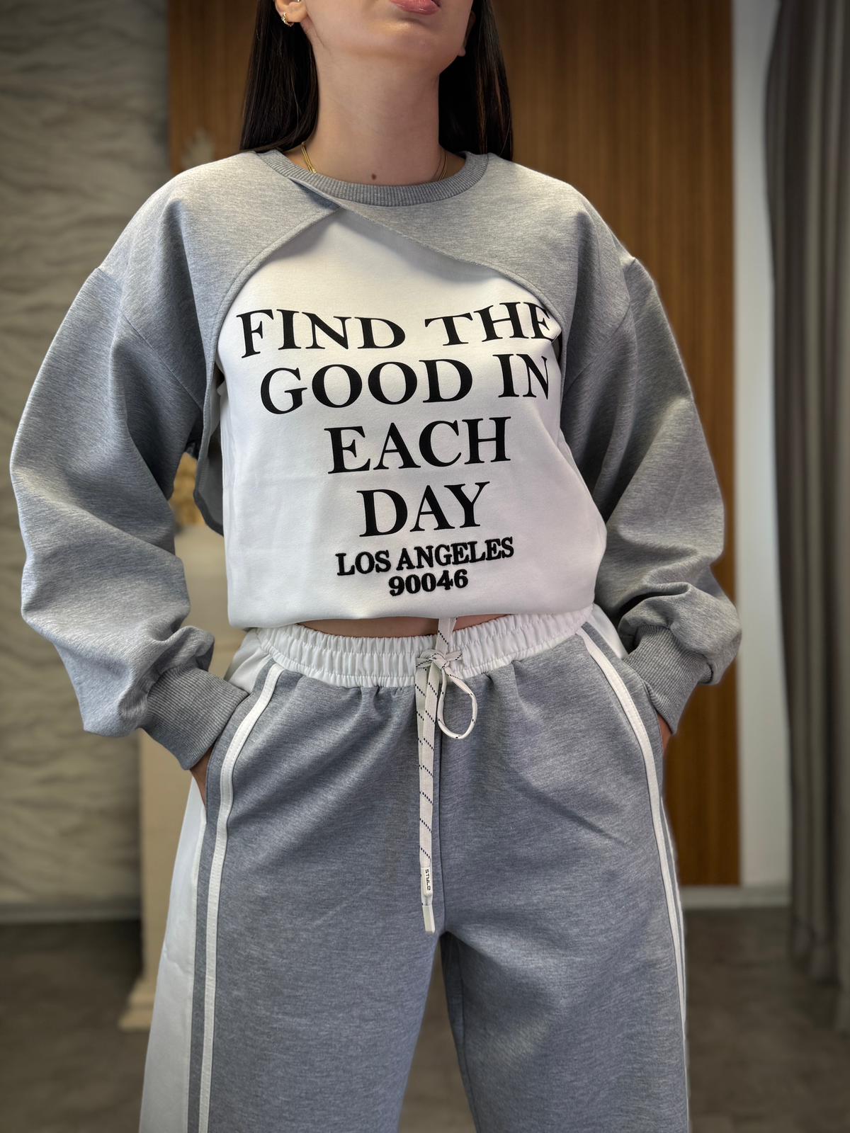 Ön Asimetrik Sweatshirt Takım