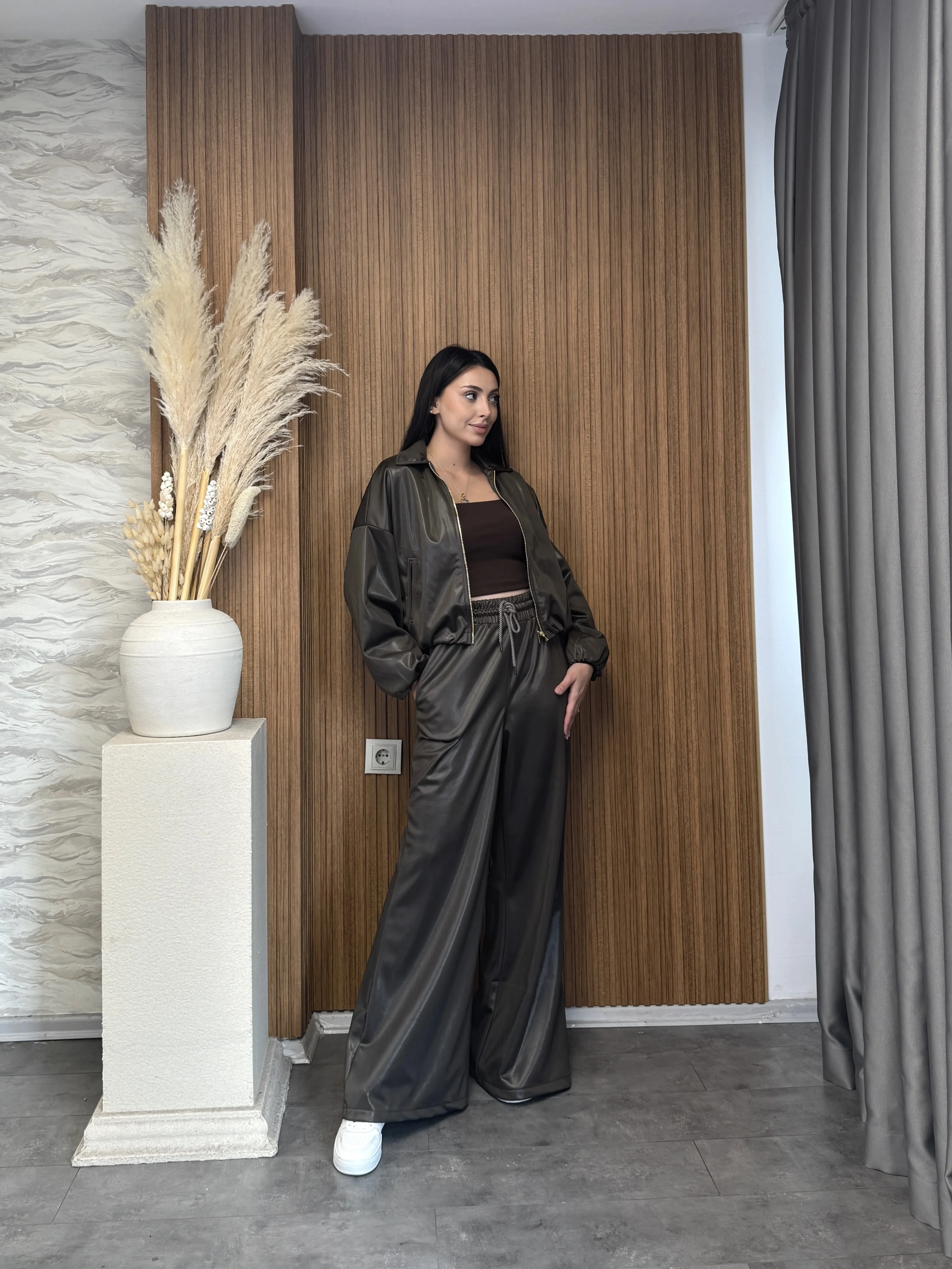 Deri Ceket-Palazzo Takım