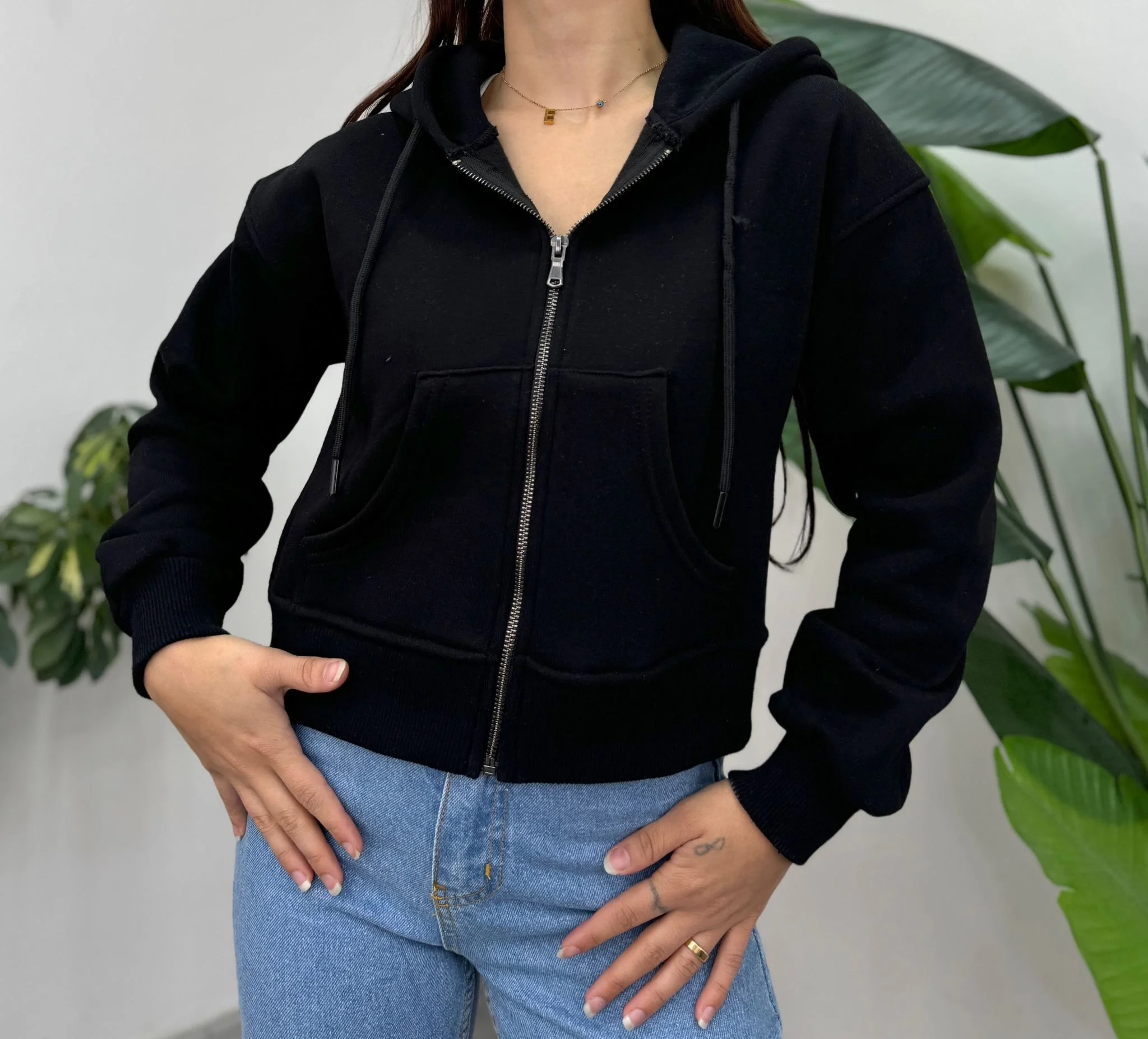 Kısa Fermuarlı Hırka