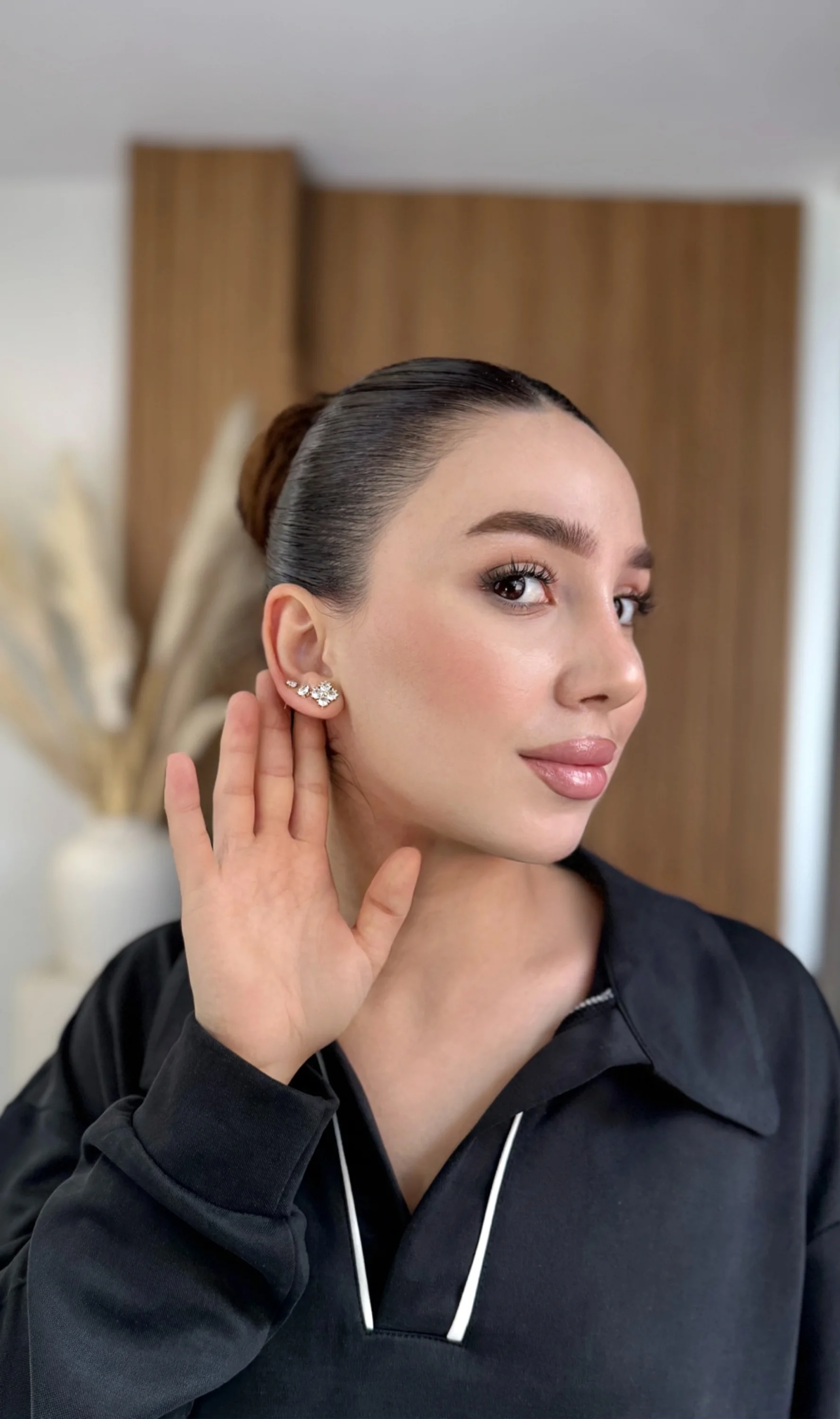 3’lü Gold Taşlı Küpe