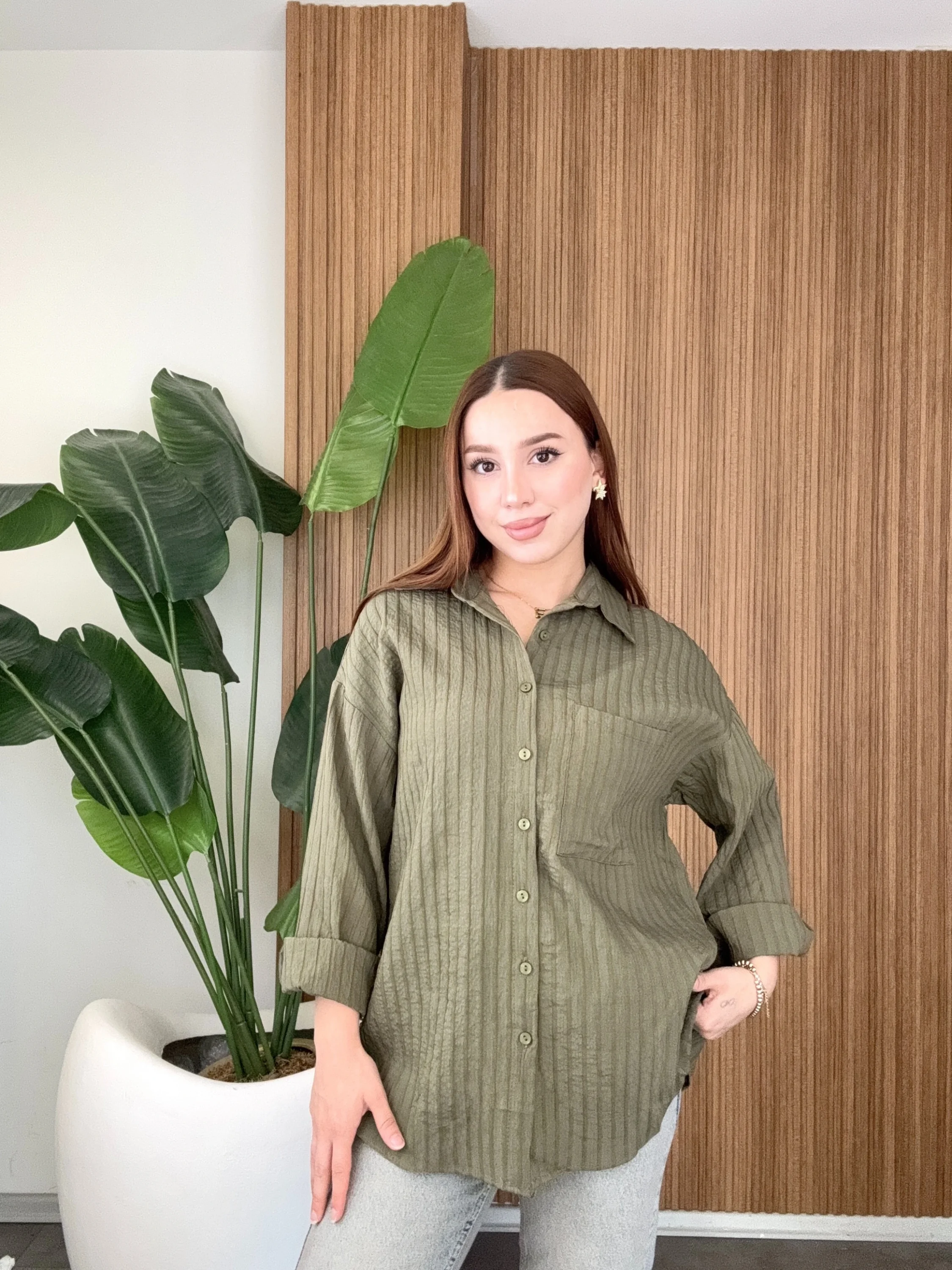 Çizgili Salaş Gömlek