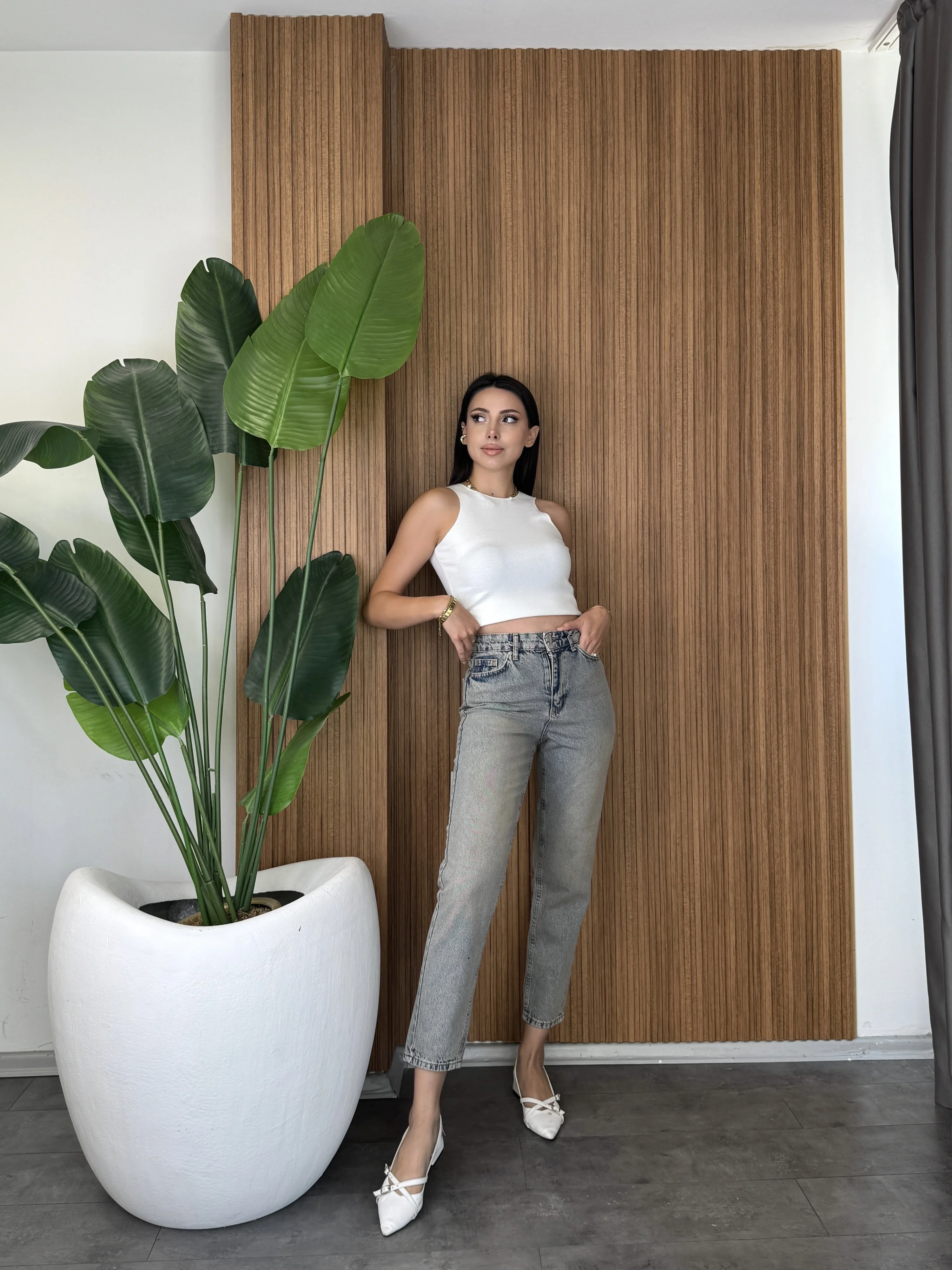 Orange Tint Mom Jean