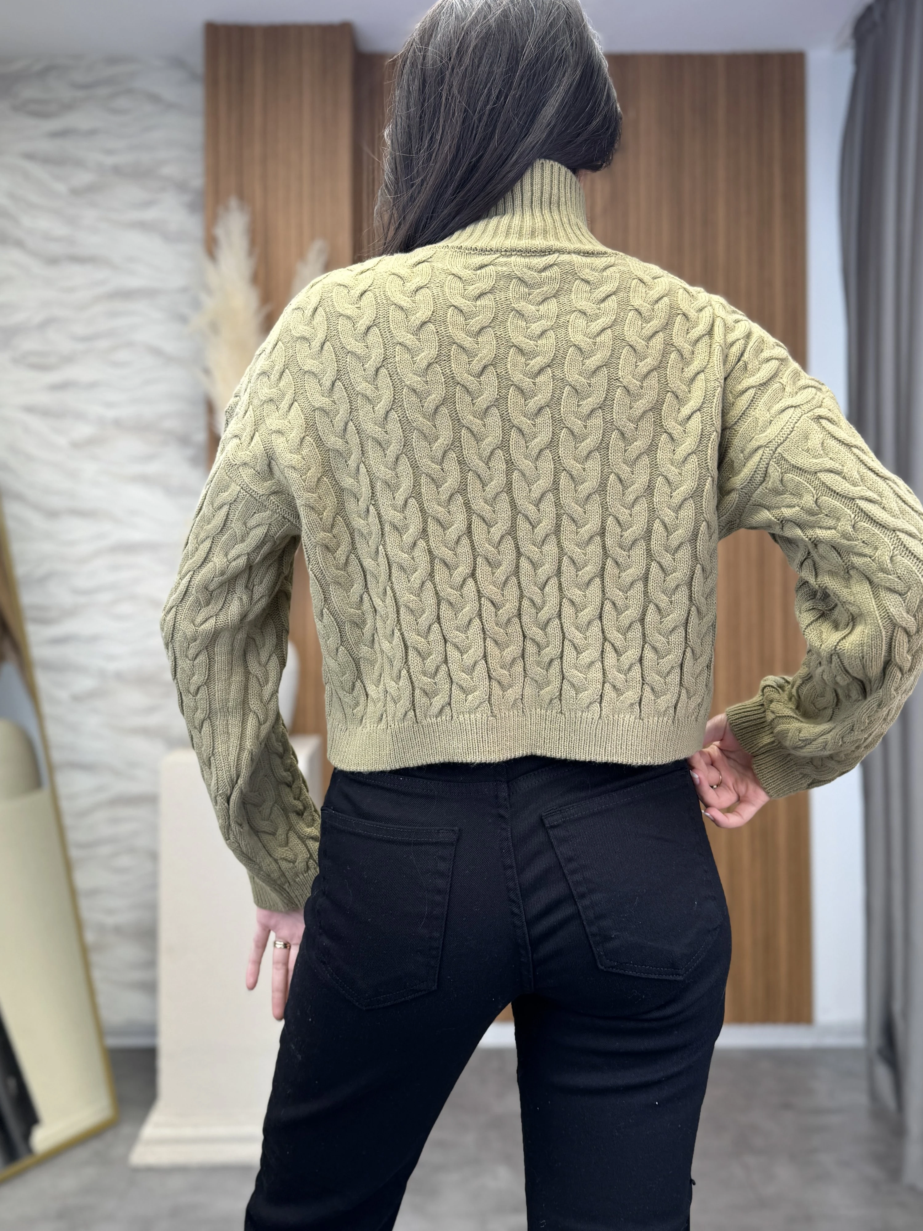 Çift Fermuarlı Örgü Model Hırka