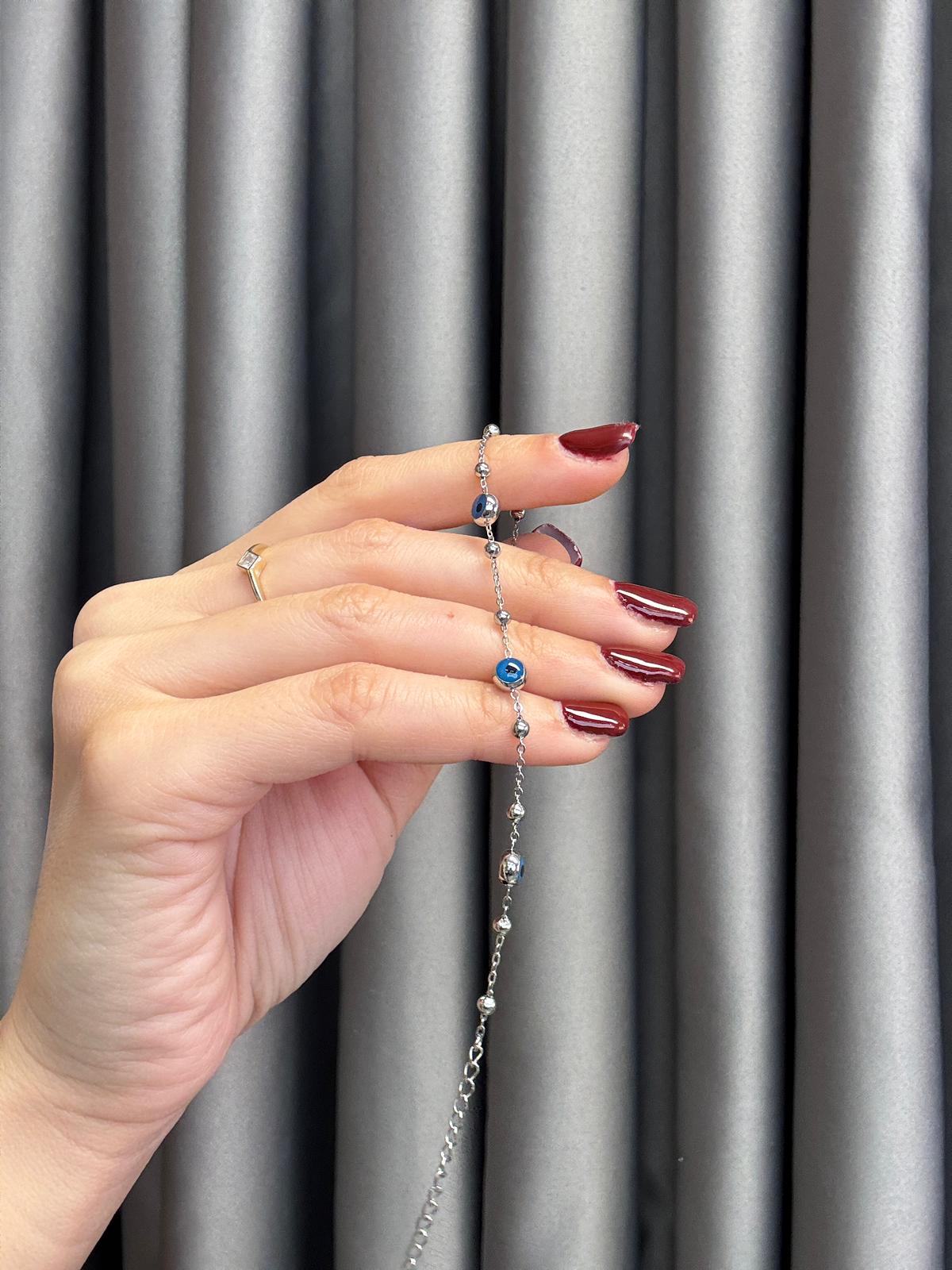 Gümüş Nazar Boncuk Bileklik