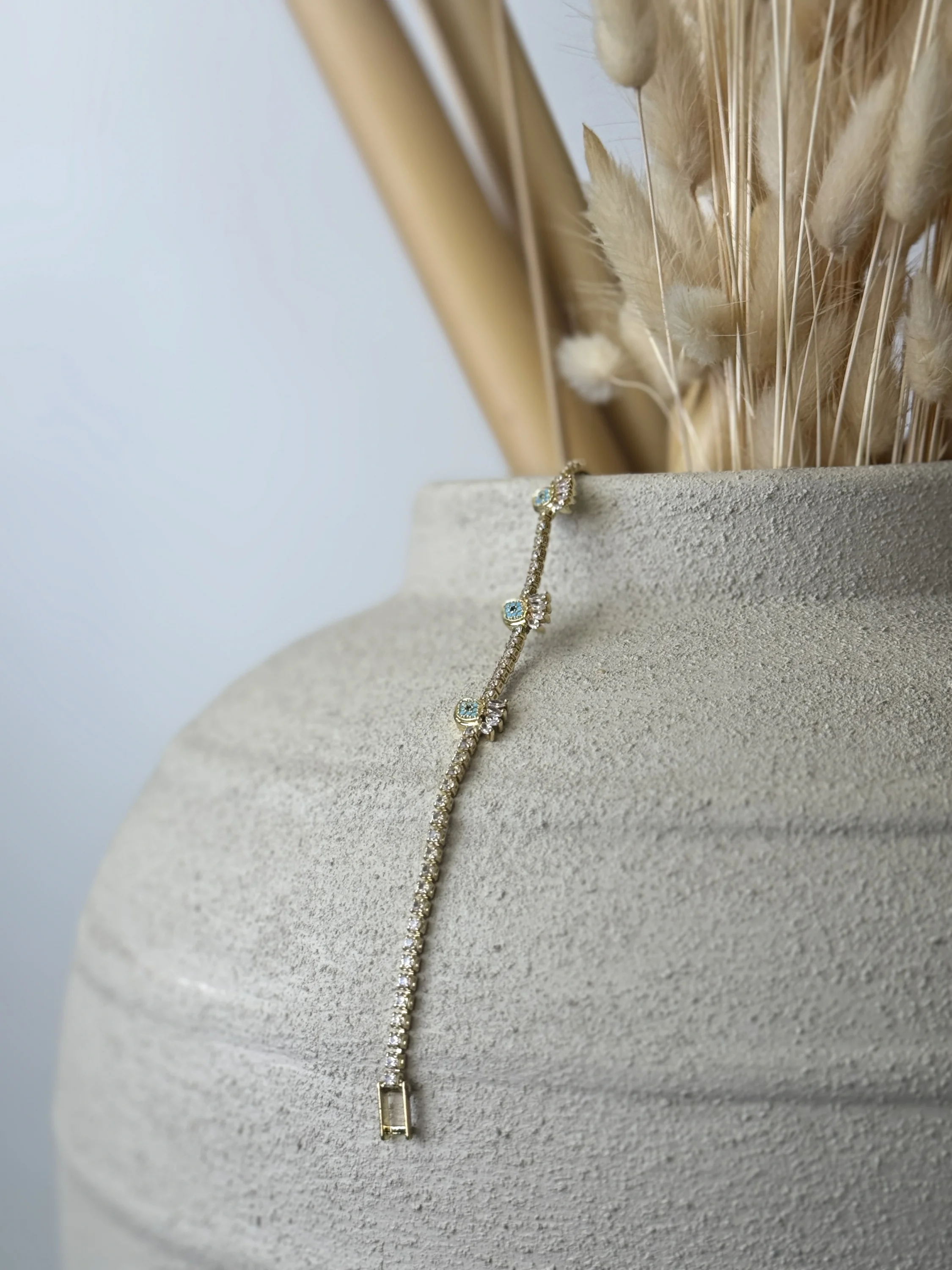 3 Göz Detay Taşlı Bileklik