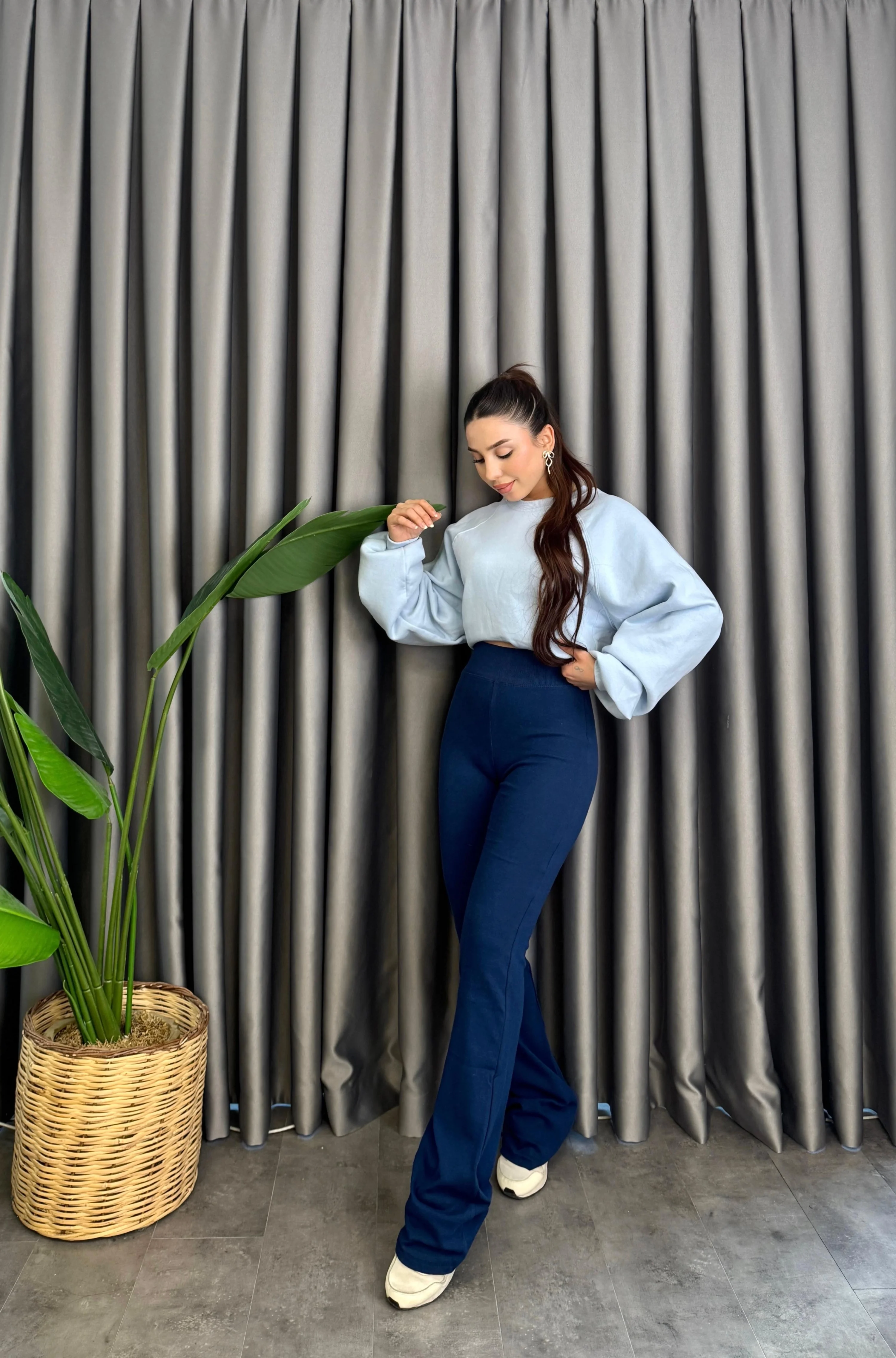 İspanyol Paça Gri Tayt