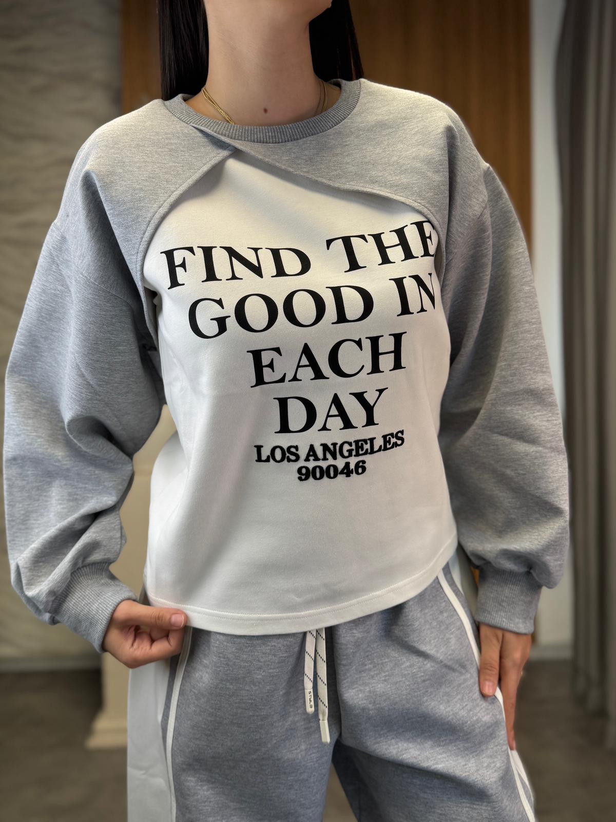 Ön Asimetrik Sweatshirt Takım