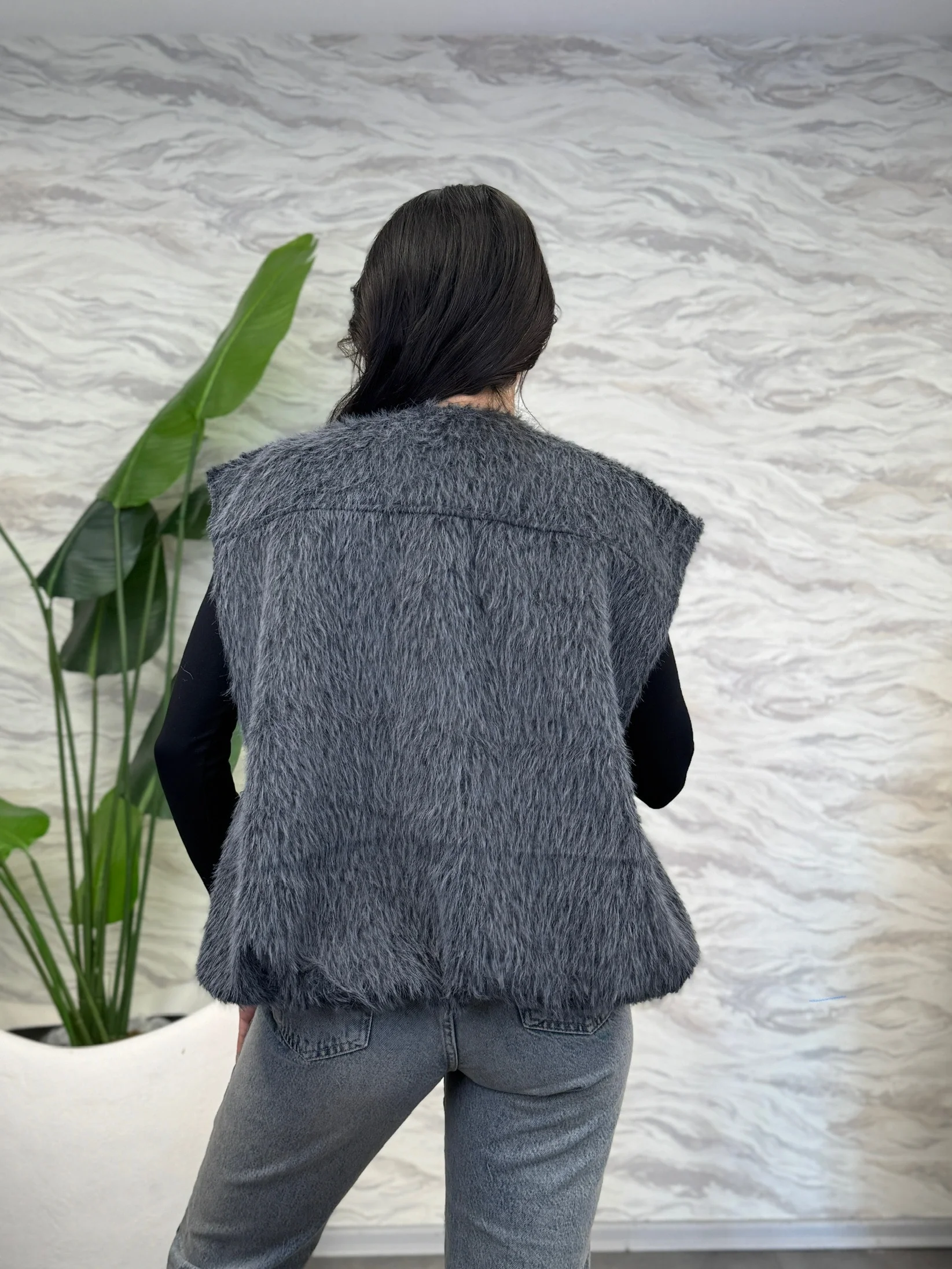 Beli Lastikli Kürk Yelek