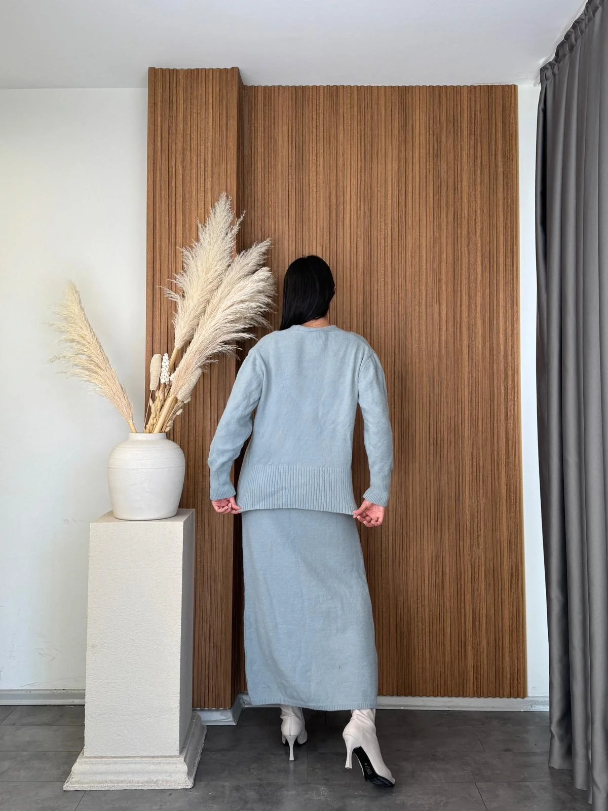 Düğme Detaylı Kaşmir Takım