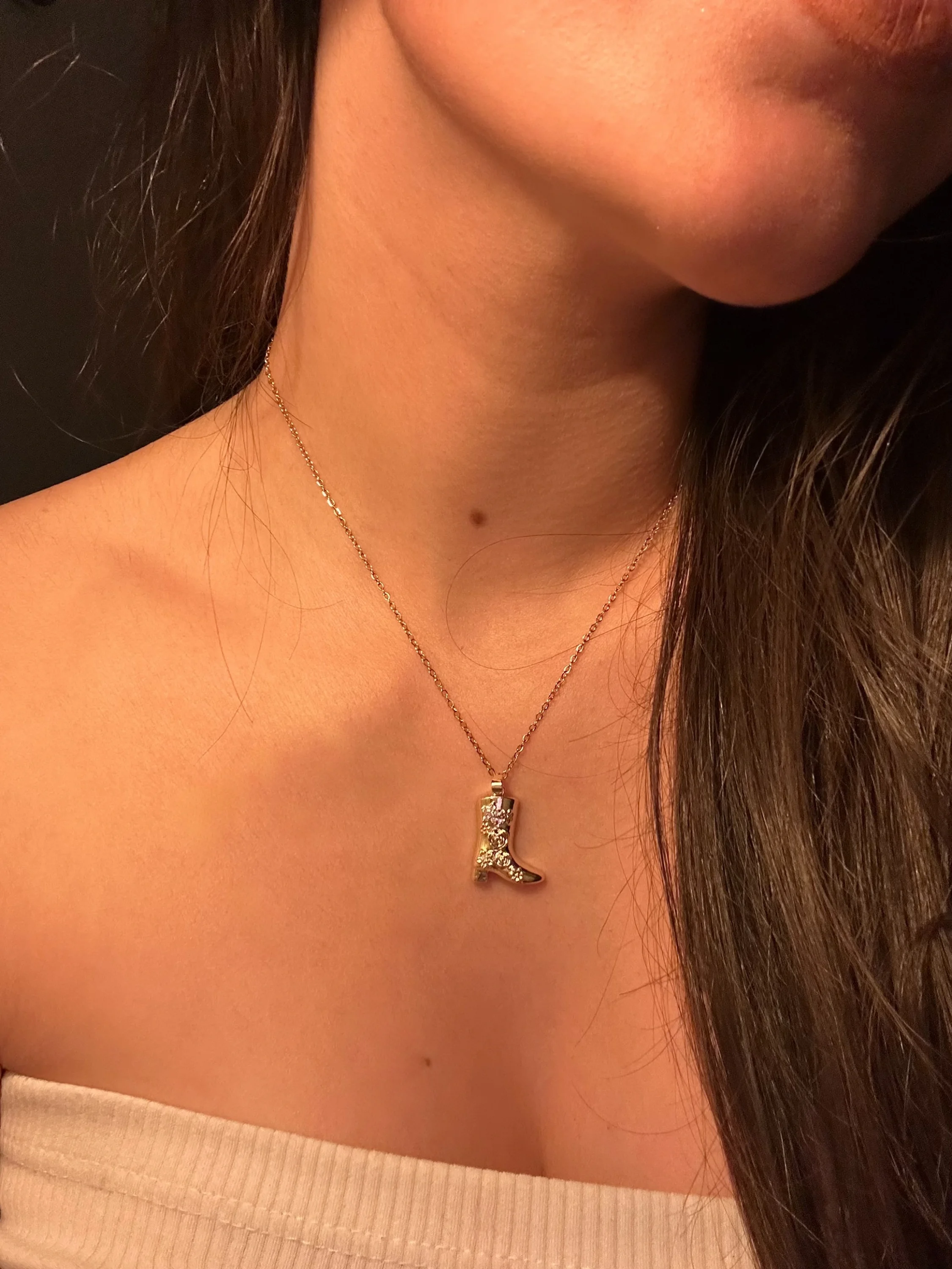 Gold Kovboy Şık Kolye